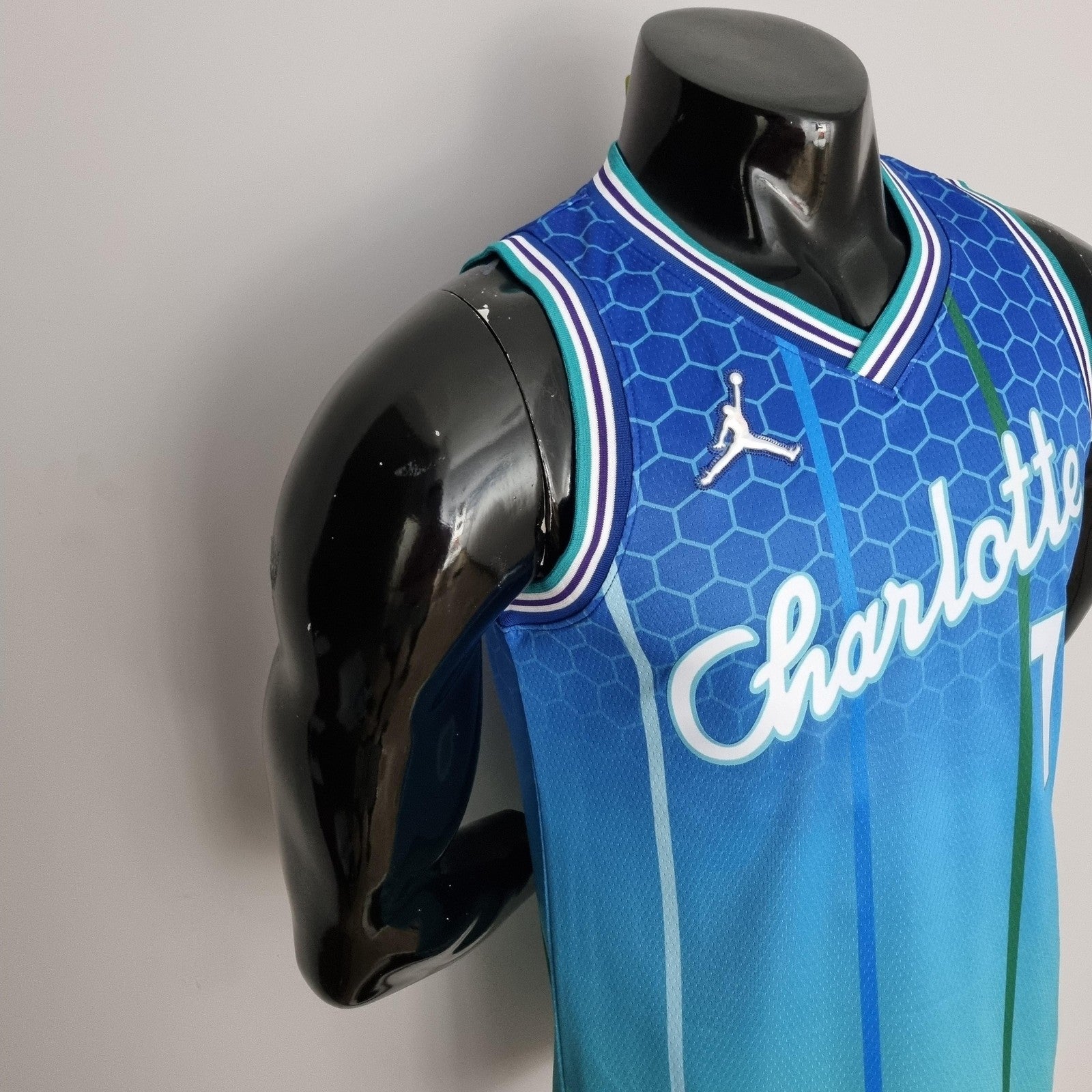 2022 Ball#1 Charlotte Hornets City Edition Blue Nba Jersey