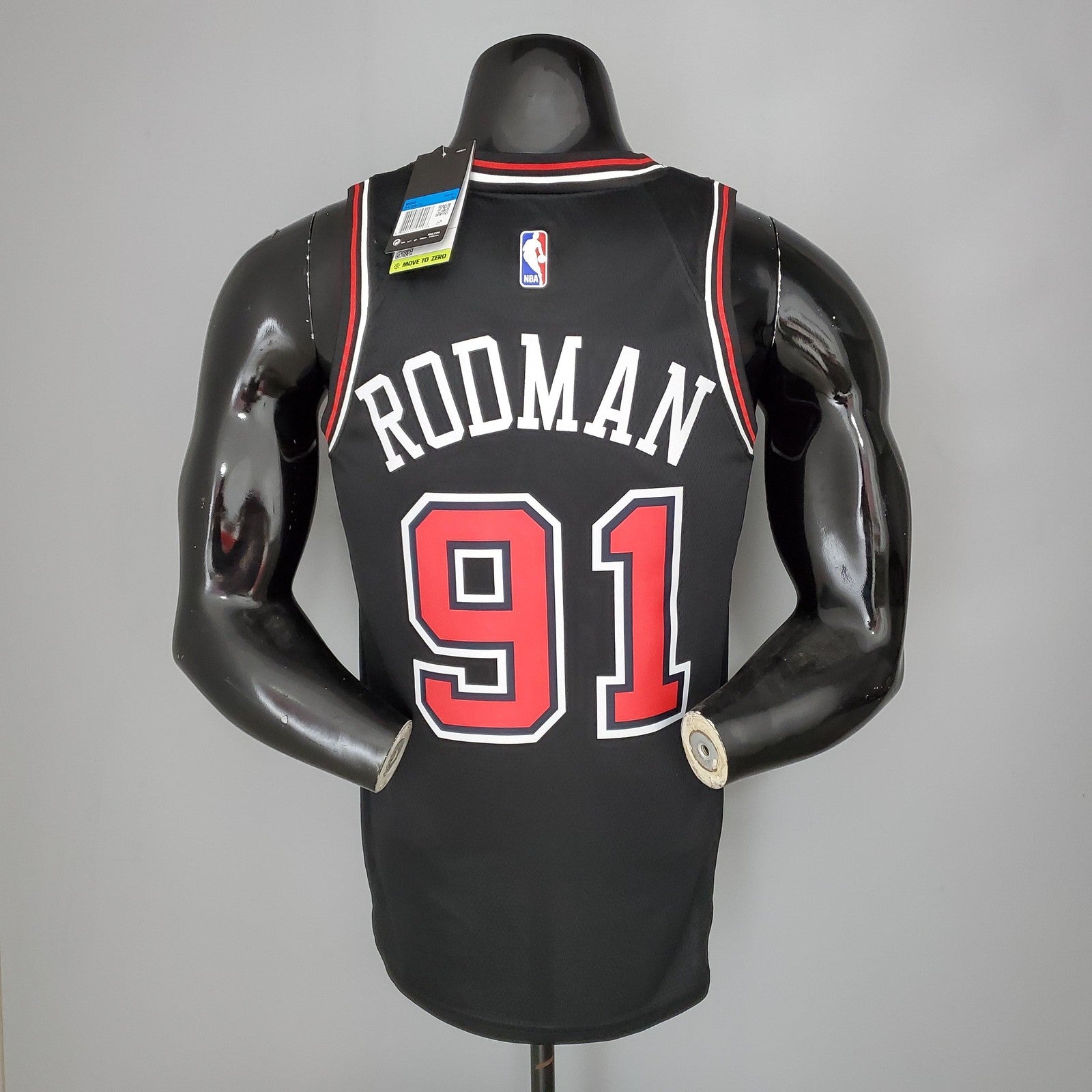 Rooman#91 Chicago Bulls Black Nba Jersey
