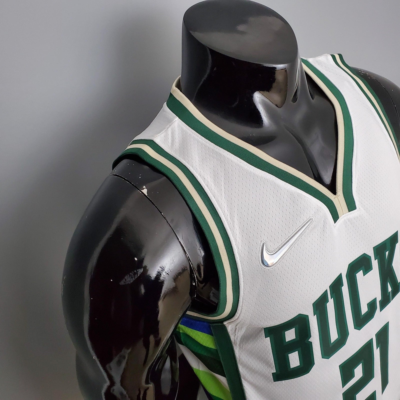 2022 Holiday#21 Bucks White Nba Jersey