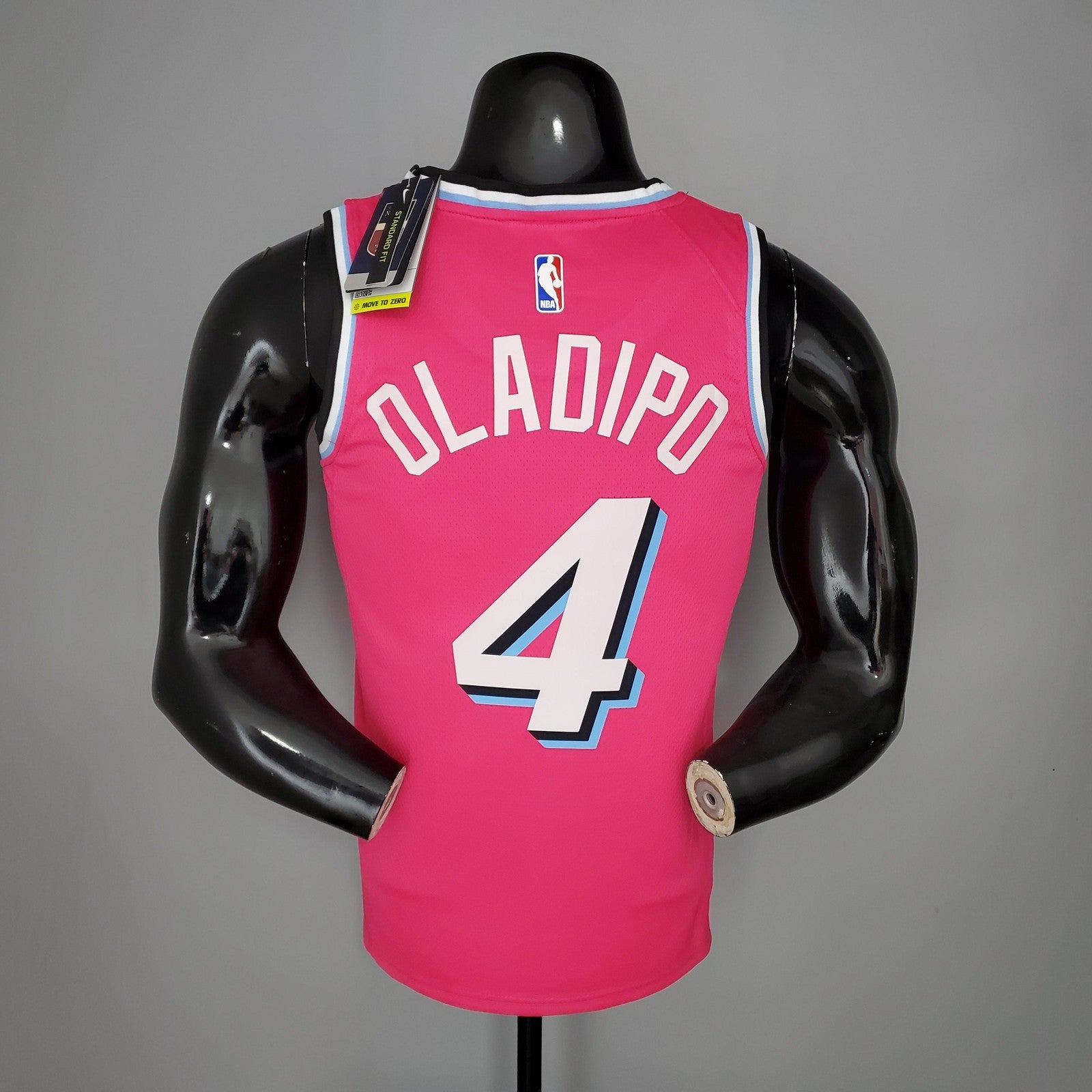 Oladipo#4 Miami Heat V Neck Pink Nba Jersey