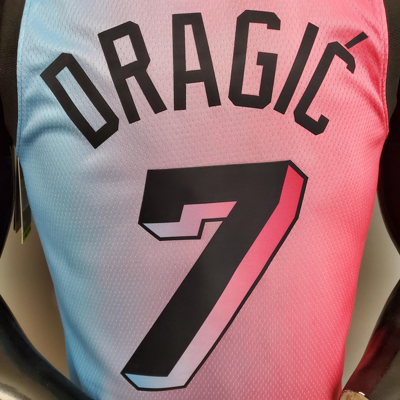New Miami Heat Dragic#7 City Edition Pink Blue Gradient Color (support Customization)