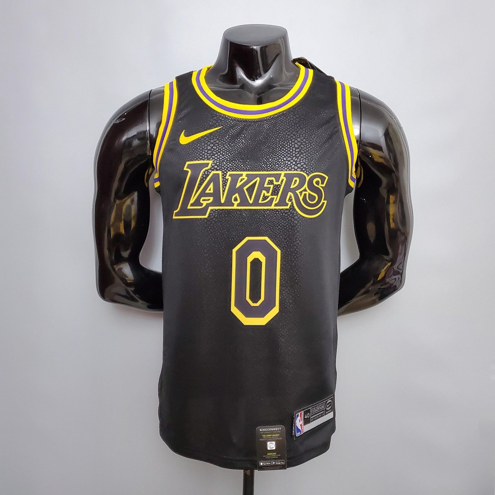 New Kuzma #0 Los Angeles Lakers Black Nba Jersey Nike Connect Recognition