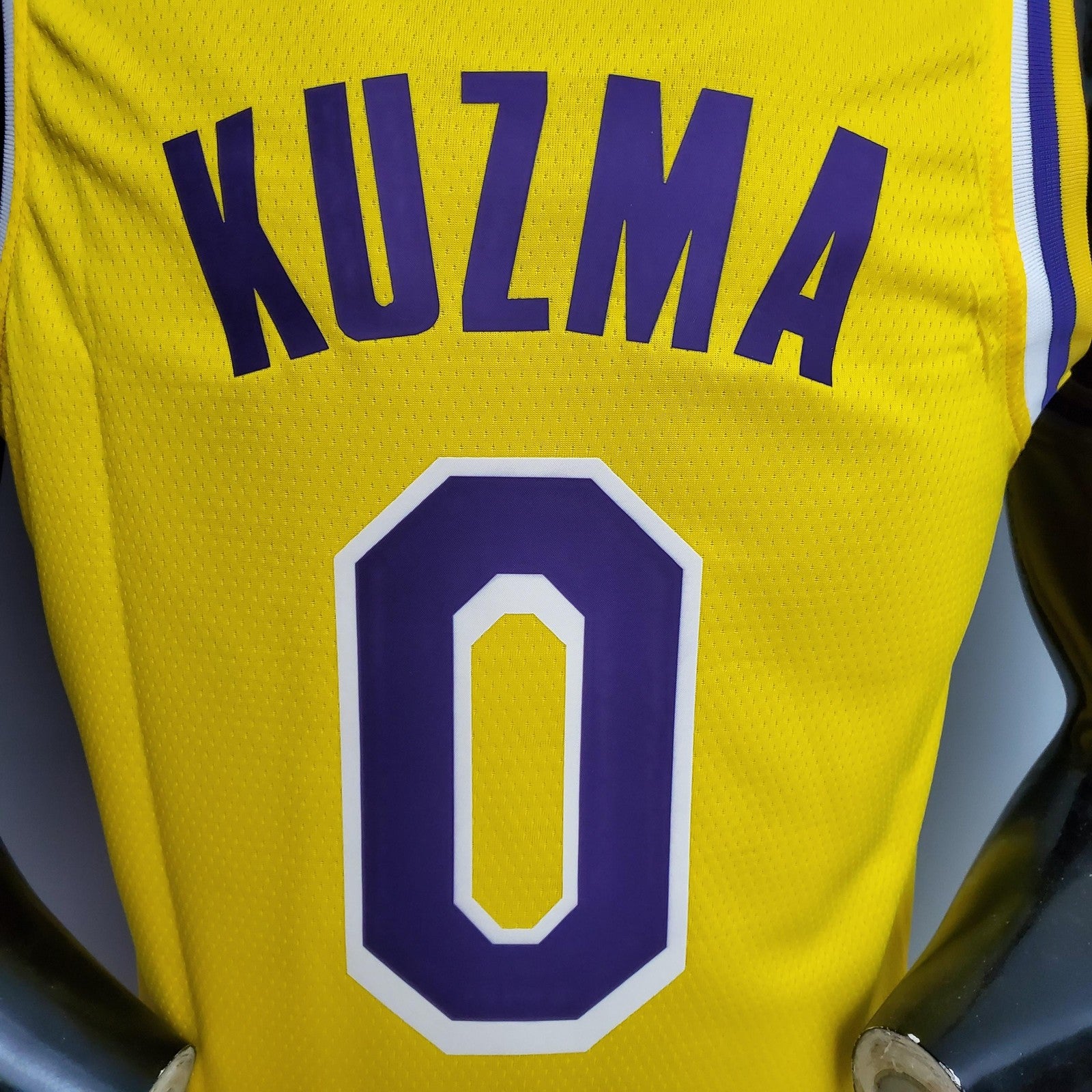 Kuzma #0 Lakers Round Neck Yellow Nba Jersey Nike Connect Recognition
