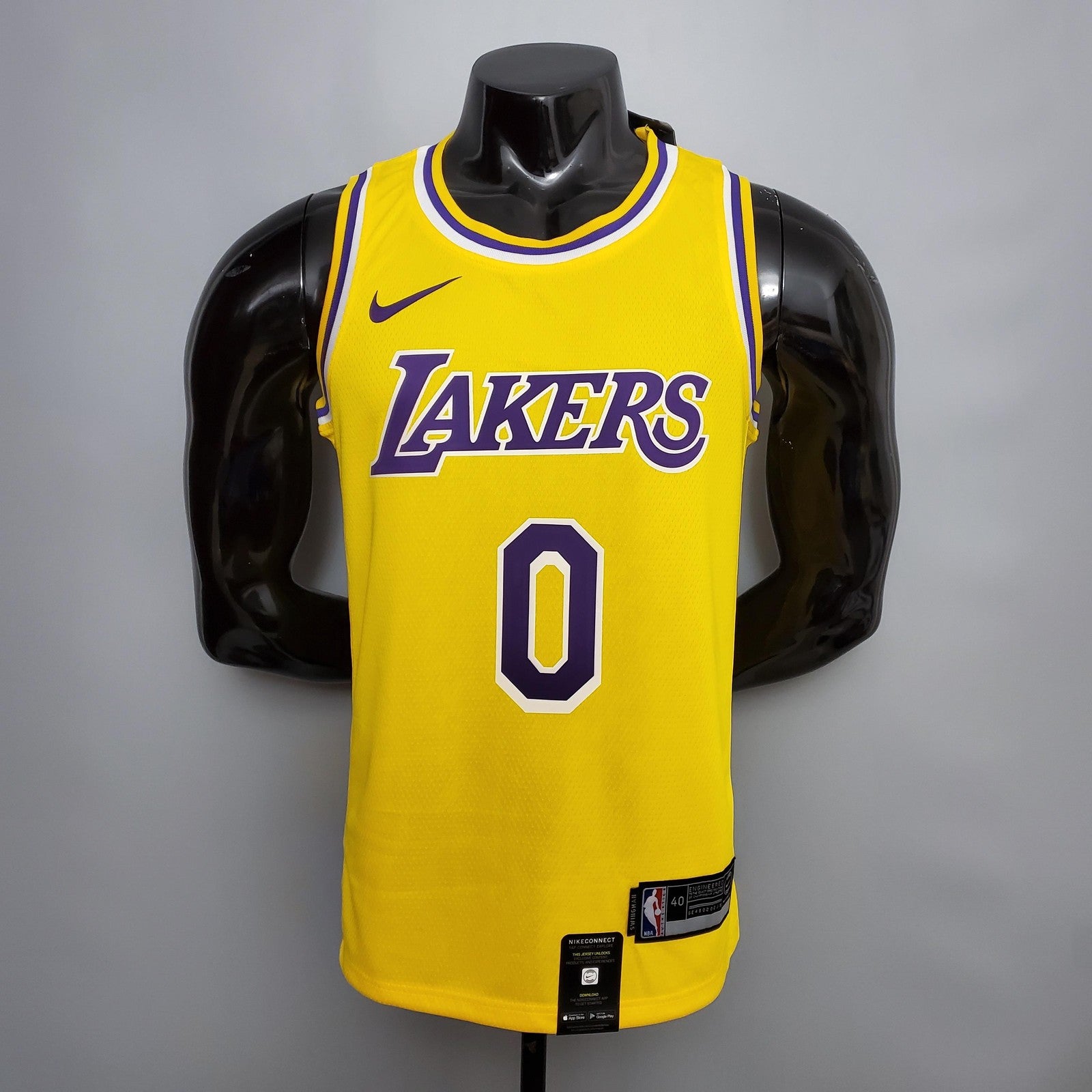New Kuzma #0 Lakers Commemorative Edition Round Neck Yellow Nba Jersey