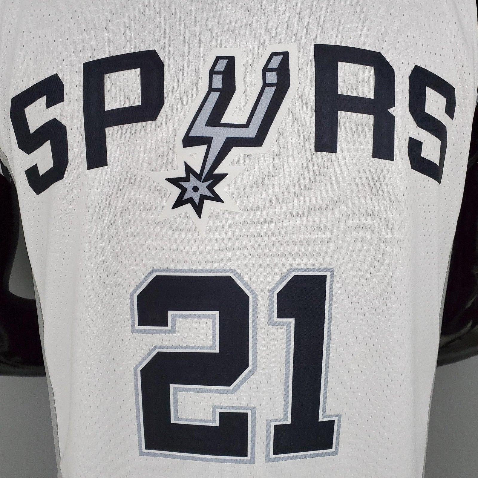 Duncan#21 Spurs White Nba Jersey