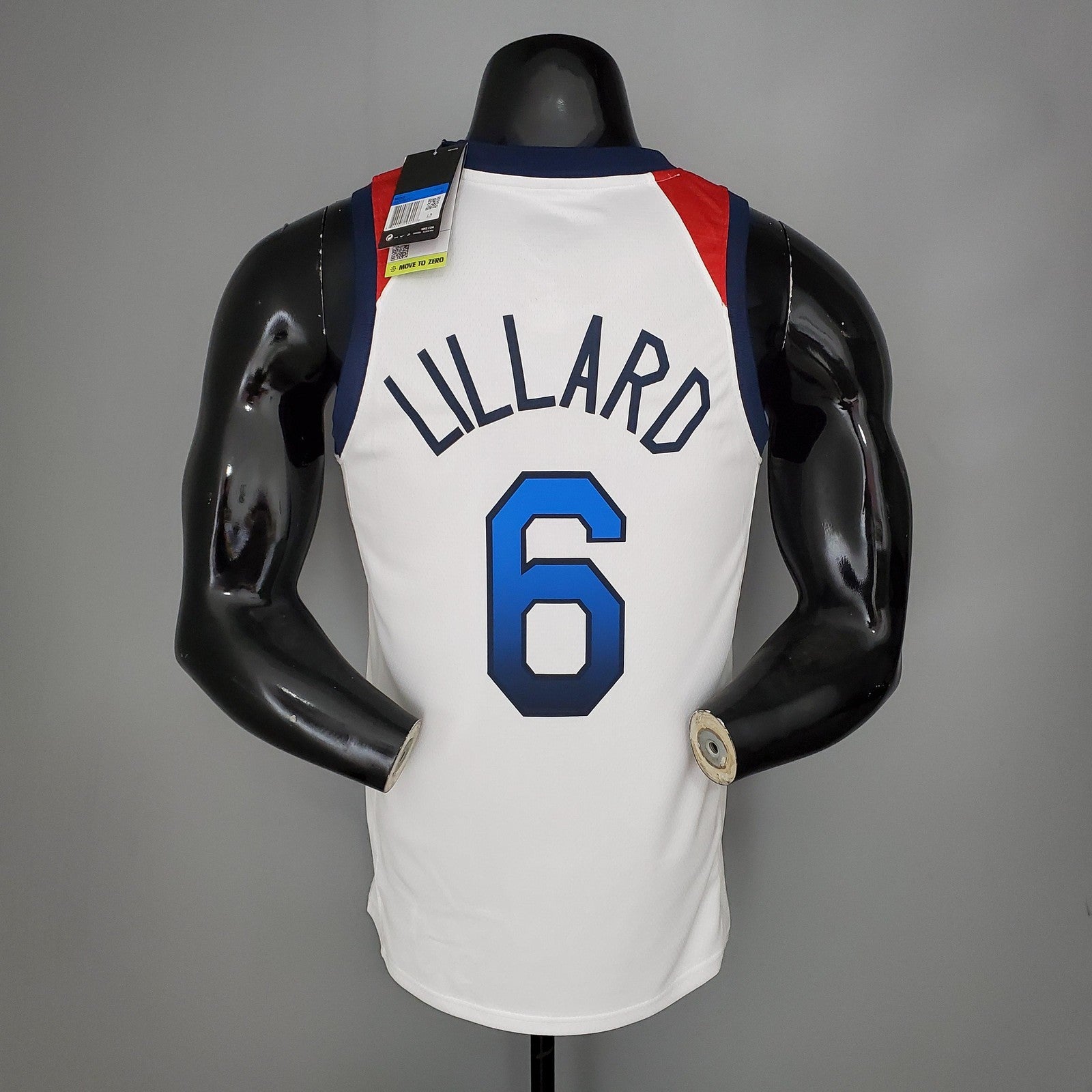 2021 Olympic Games Lillard#6 Usa Team Usa White Red Nba Jersey