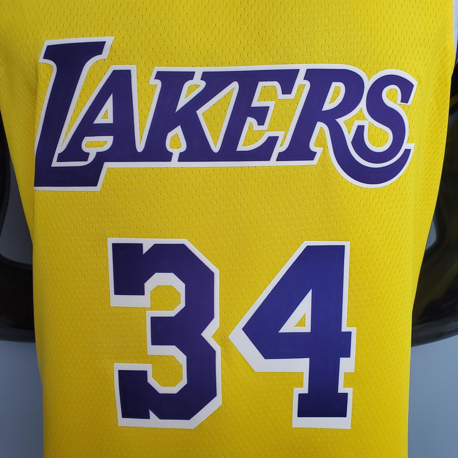Oneal #34 Lakers Commemorative Edition Round Neck Yellow Nba Jersey Nike Connect Recogn