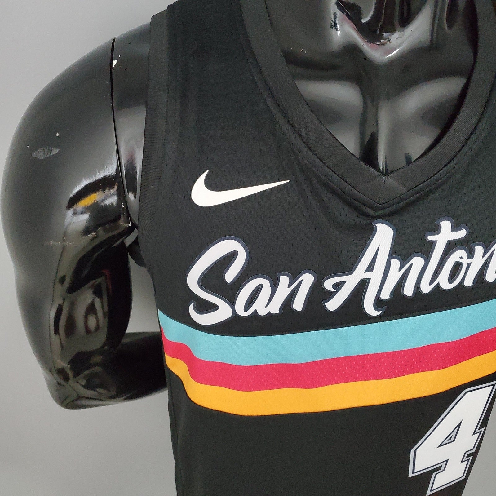 New White#4 Season Spurs City Edition Black Nba Jersey