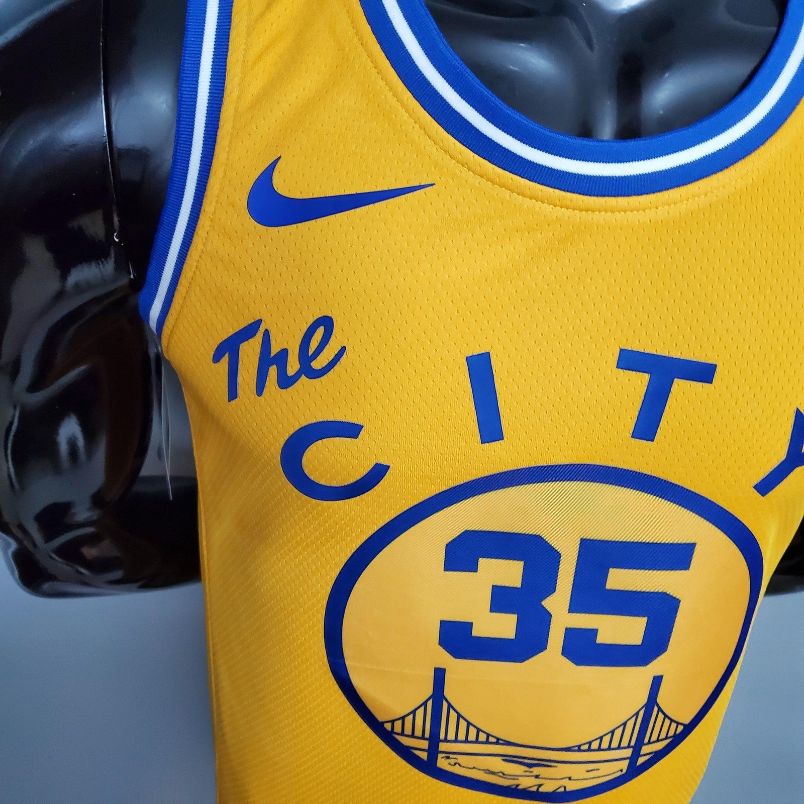 Tram Version Durant#35 Golden State Warriors Yellow Nba Jersey