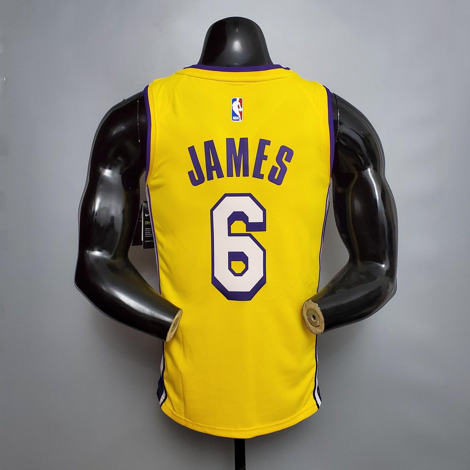 James #6 Lakers Yellow Nba Jersey Nike Connect Recognition