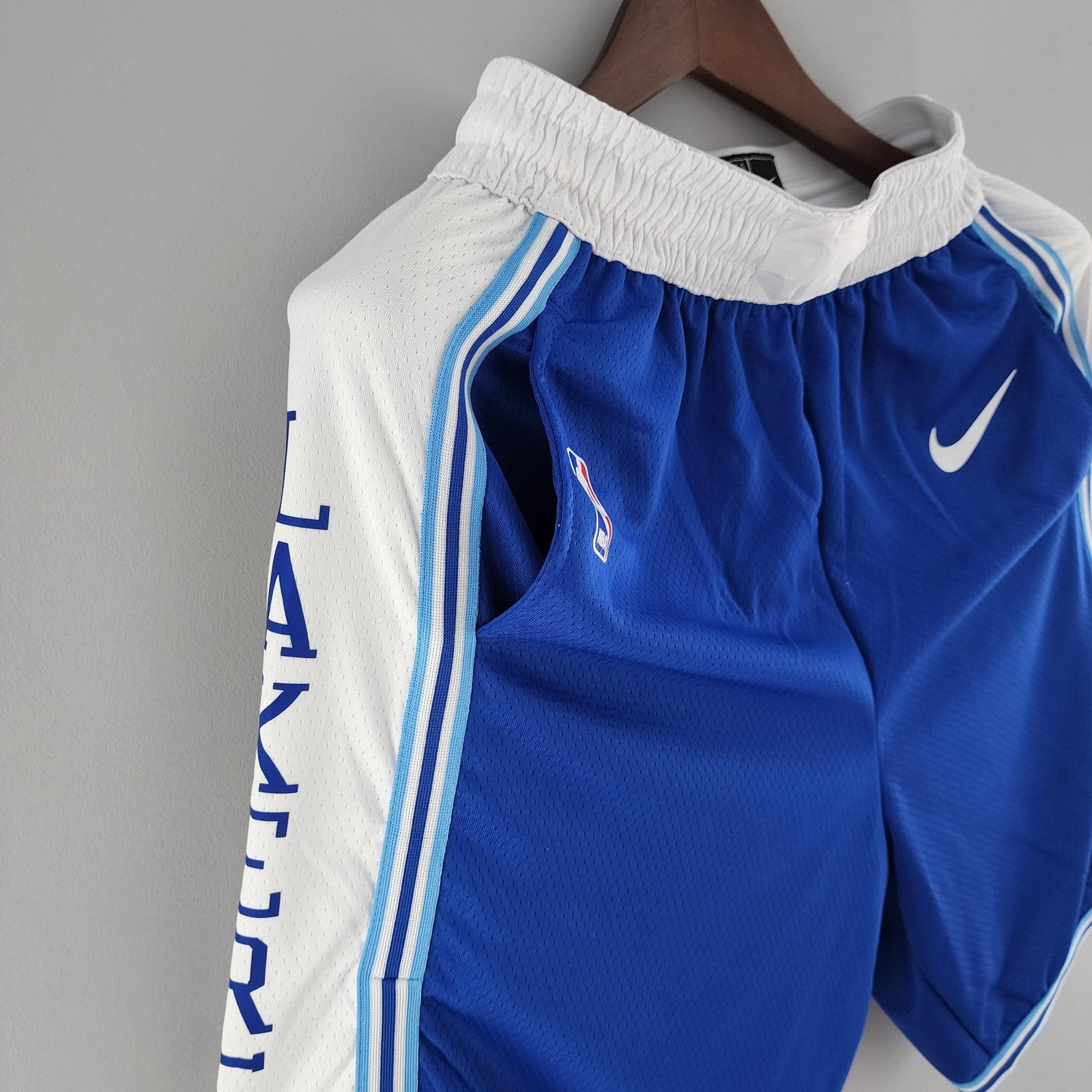 Los Angeles Lakers Retro Nba Shorts Blue White Trim