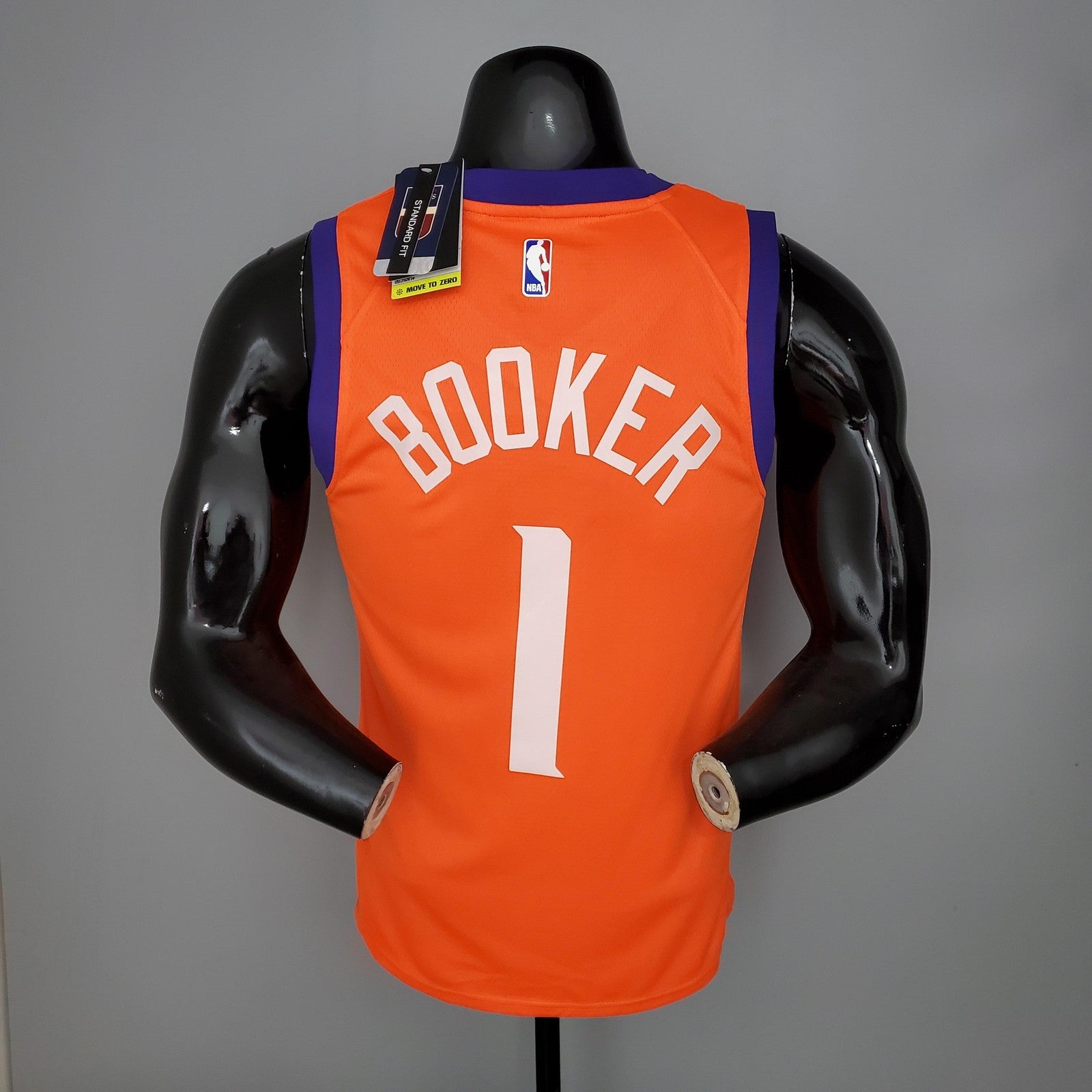 2021 Booker#1 Suns Jordan Theme Orange Nba Jersey