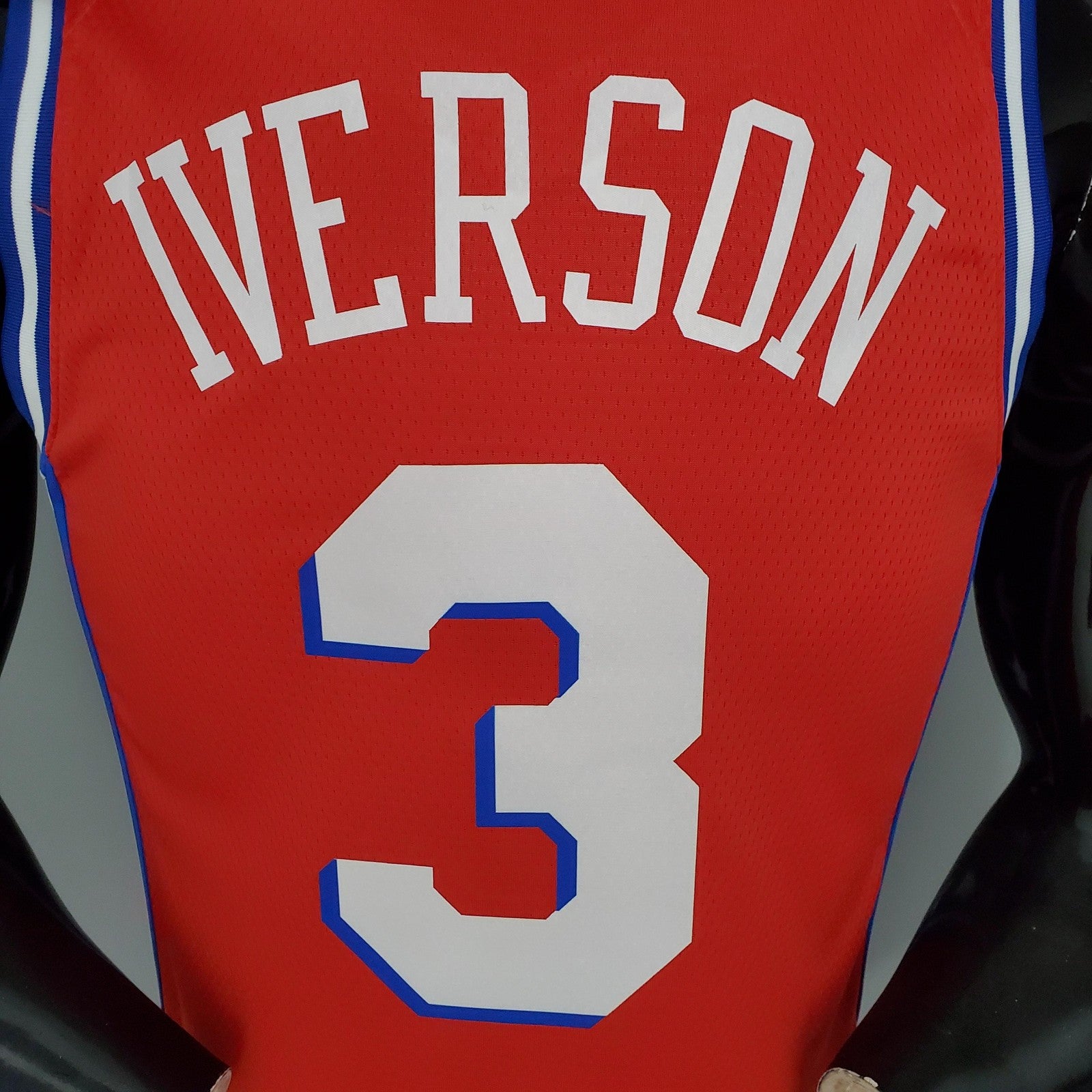 2021 Iverson#3 76ers Jordan Themed Red Nba Jersey
