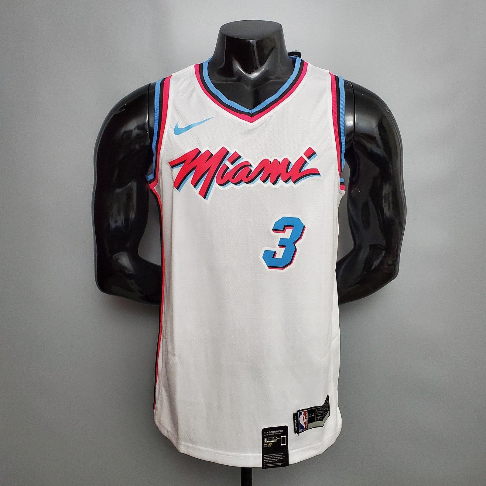 Wade #3 Miami Heat V Neck White Nba Jersey Nike Connect Recognition