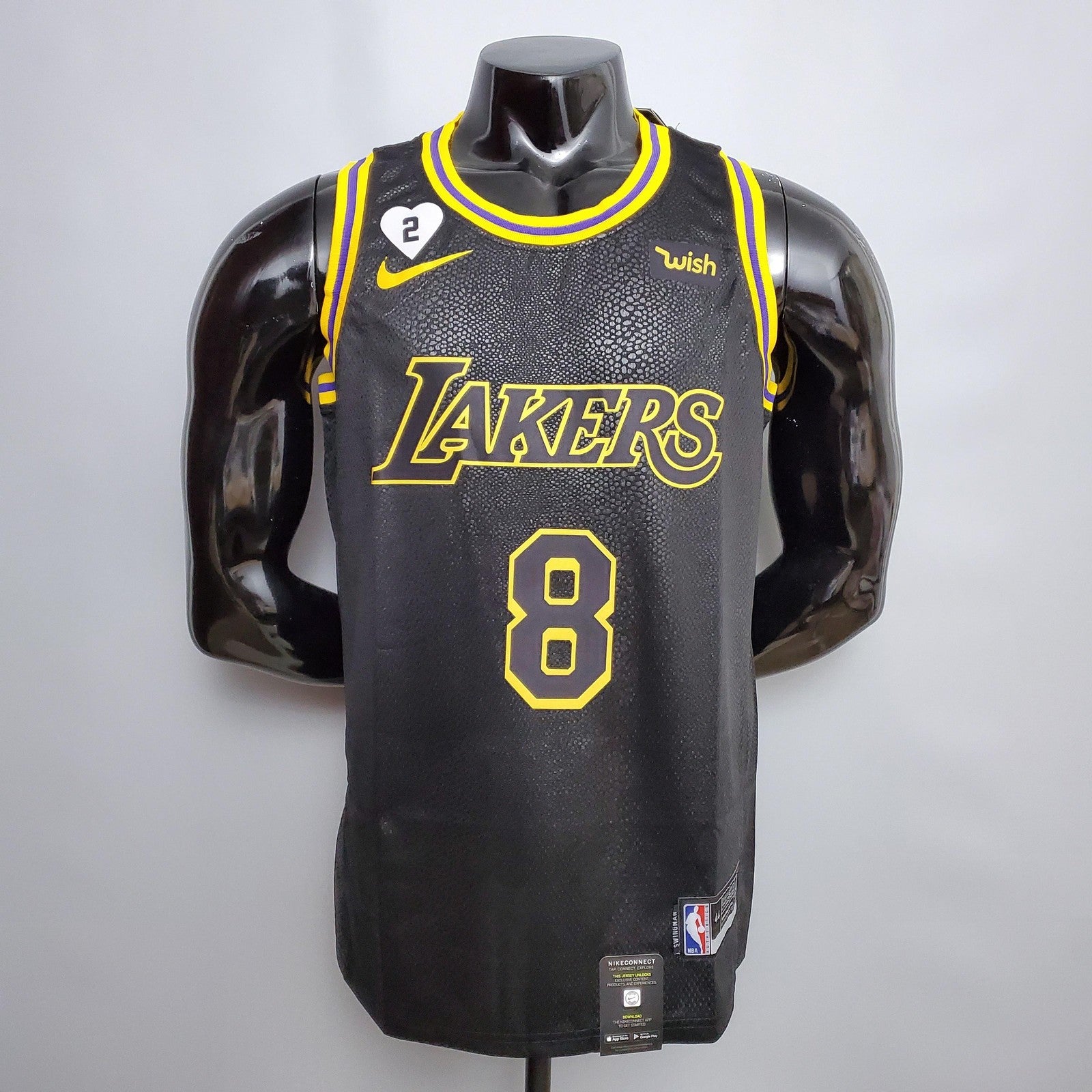 Bryant #8 Los Angeles Lakers Black Nba Jersey Nike Connect Recognition