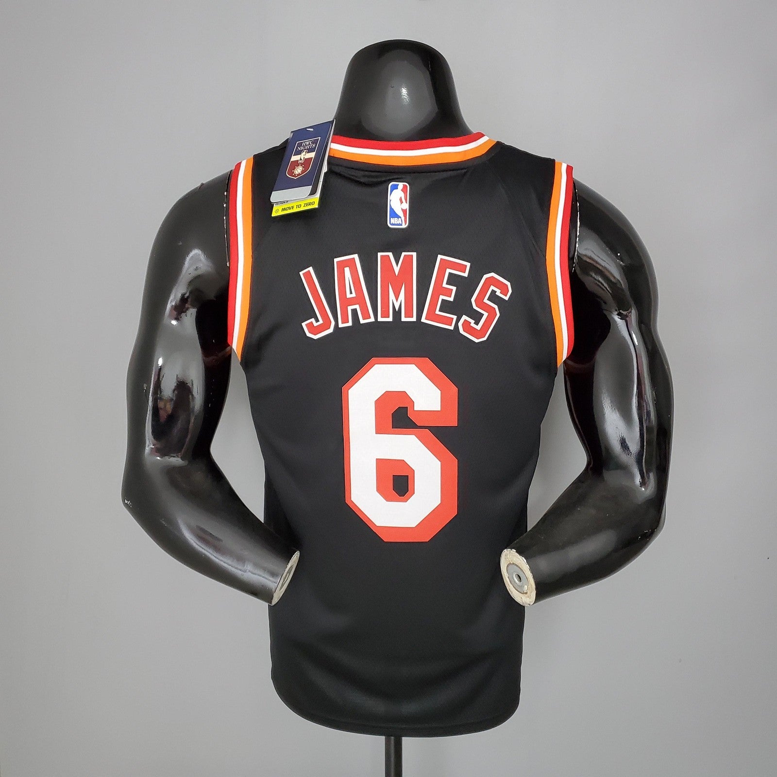 2018 James#6 Heat Retro Night Black Nba Jersey