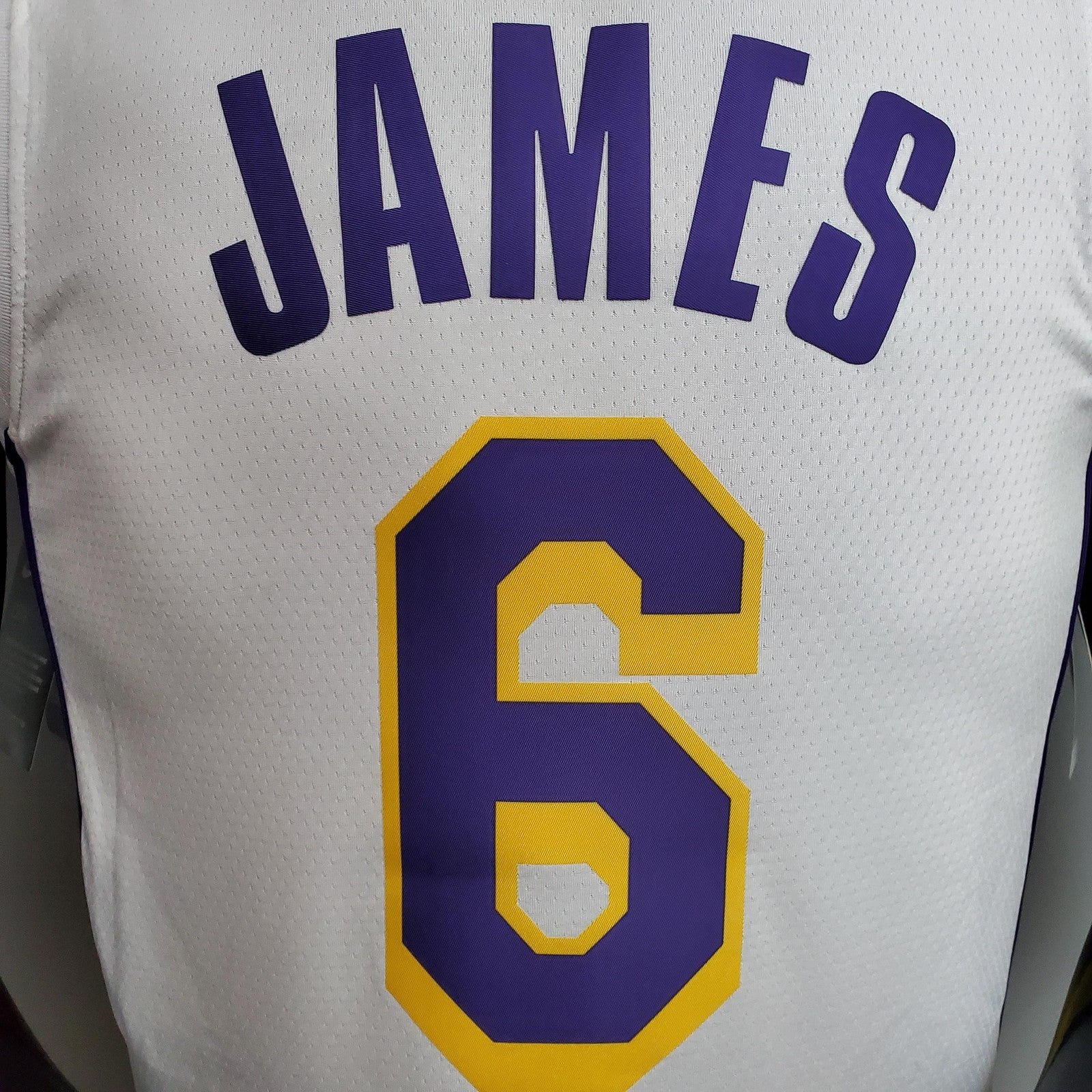 James #6 Lakers White Nba Jersey Nike Connect Recognition