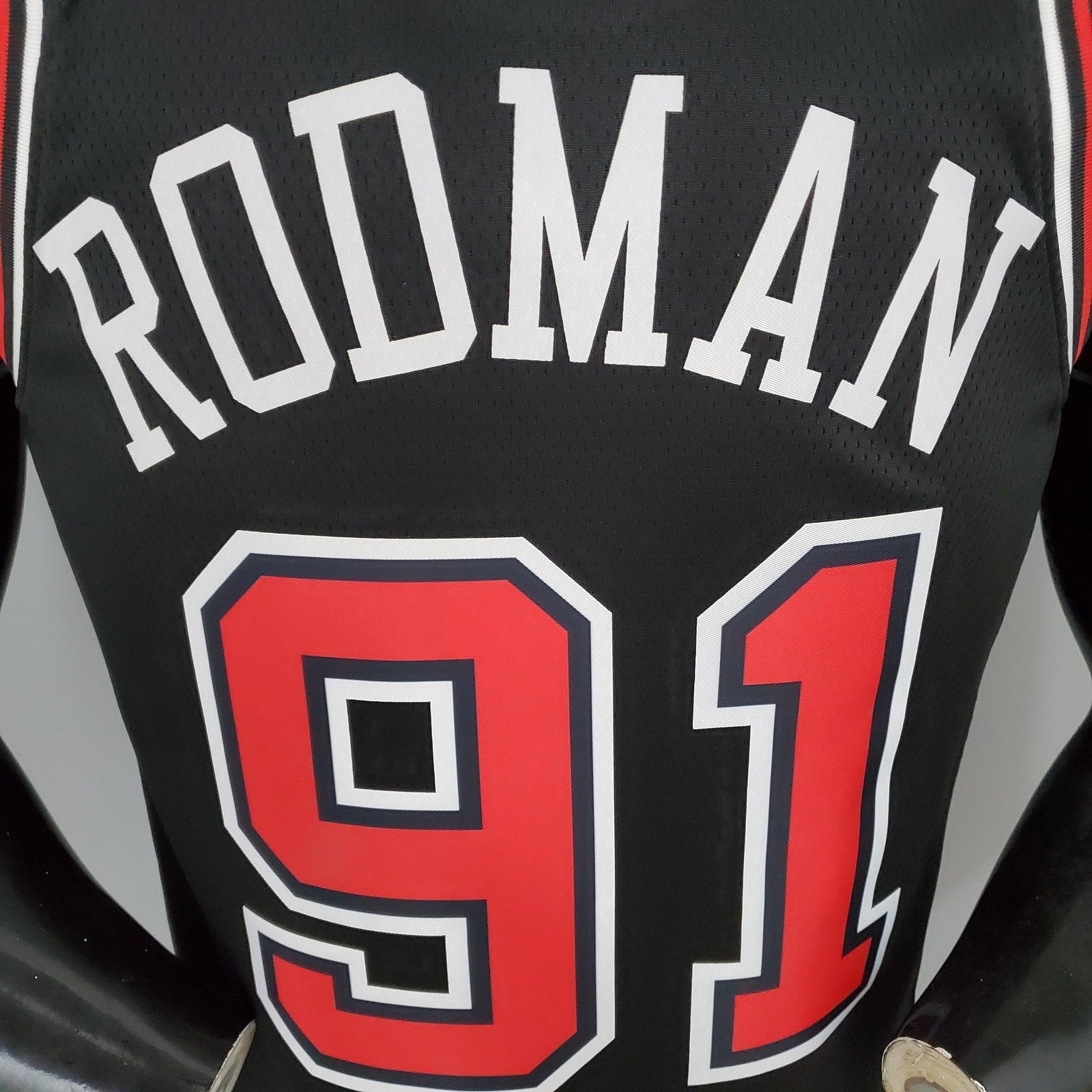 Rooman#91 Chicago Bulls Black Nba Jersey