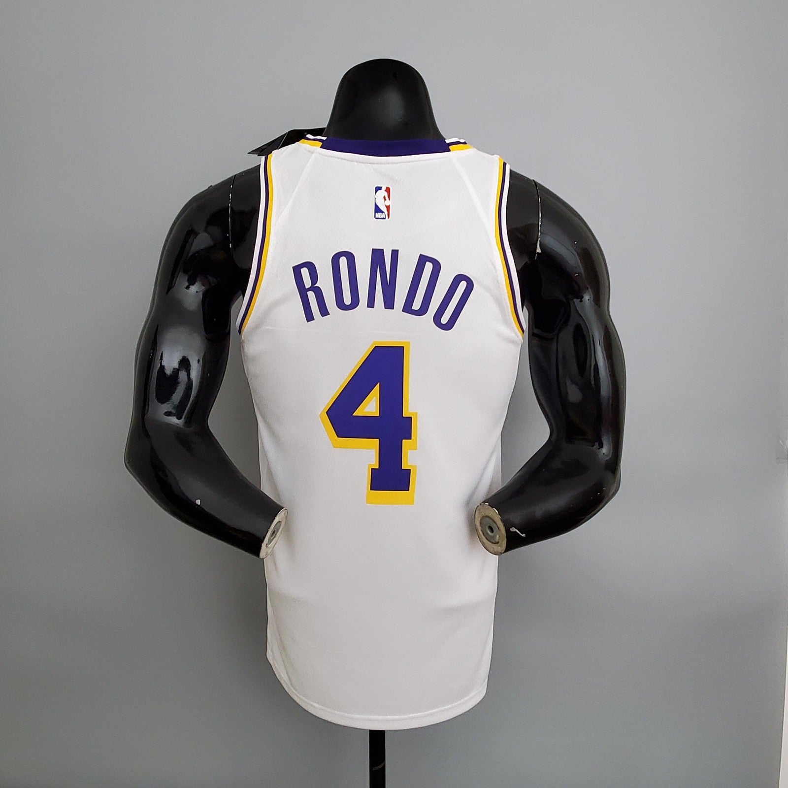Los Angeles Lakers Rondo#4 Crew Neck White Nba Jersey