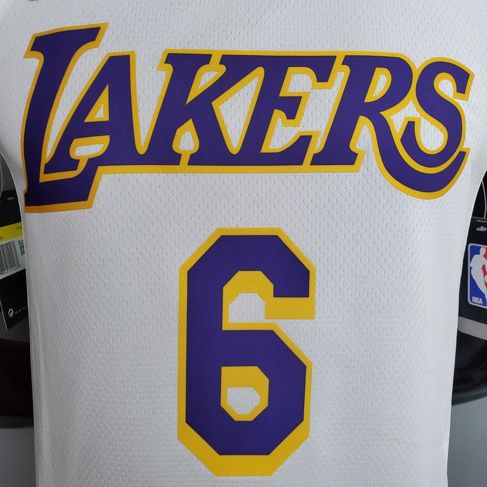 James #6 Lakers Round Neck White Nba Jersey Nike Connect Recognition
