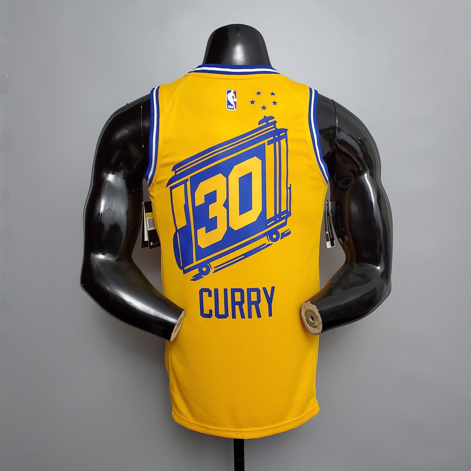 Tram Version Curry#30 Golden State Warriors Yellow Nba Jersey