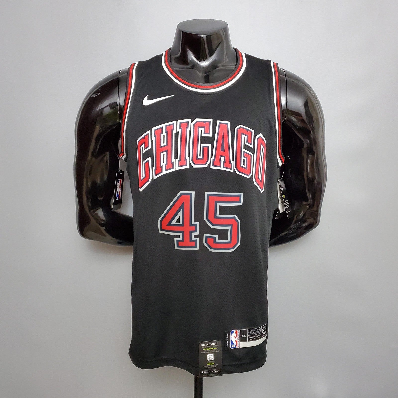 Jdrdan#45 Chicago Bulls Black Nba Jersey Nike Connect Recognition