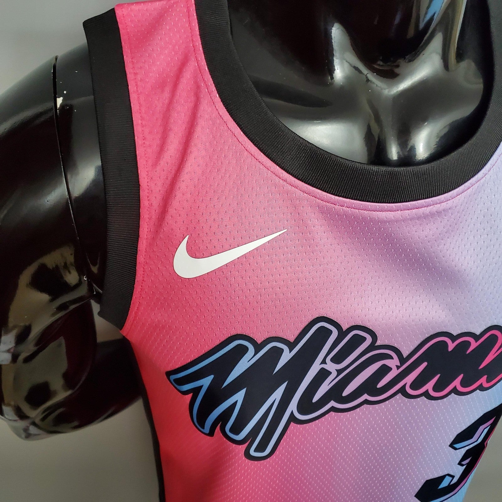New Miami Heat Wade #3 City Edition Pink Blue Gradient Color (support Customization)