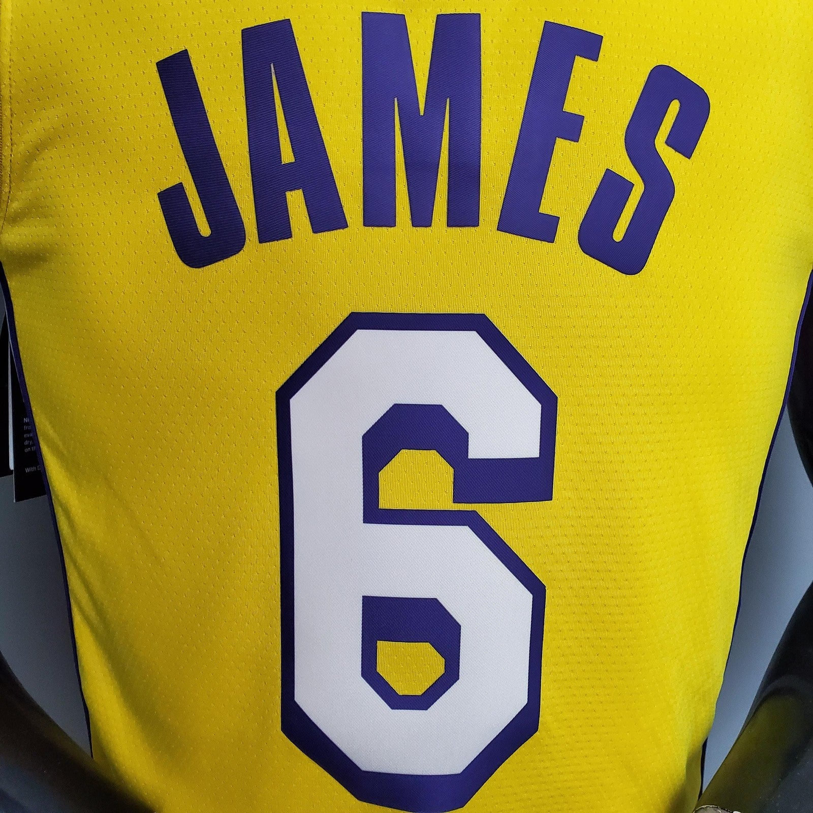 James #6 Lakers Yellow Nba Jersey Nike Connect Recognition
