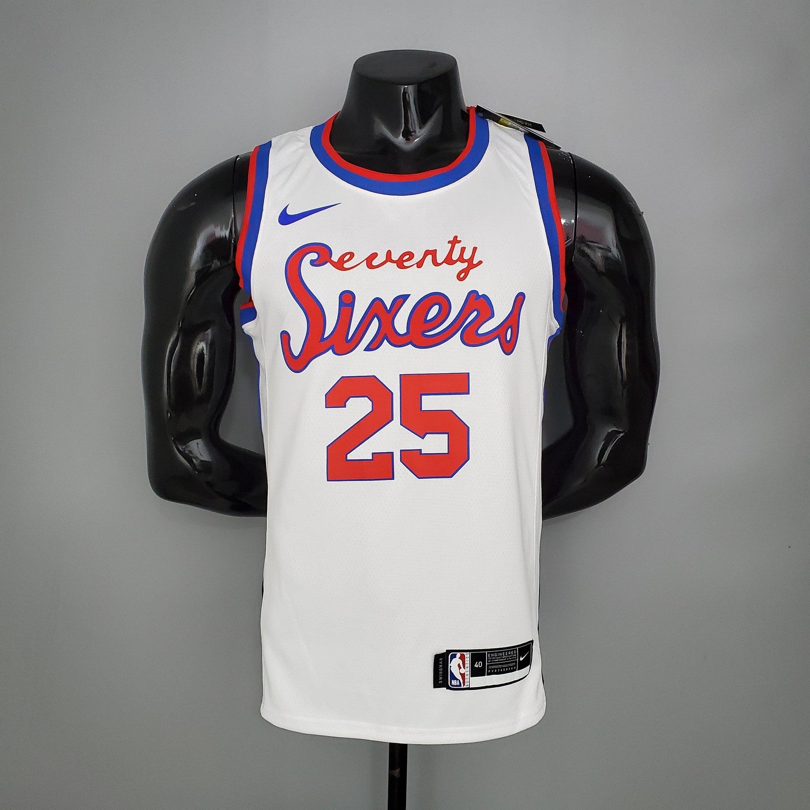 2021 Season 76ers Cursive Retro Limited Simmons#25 White Nba Jersey