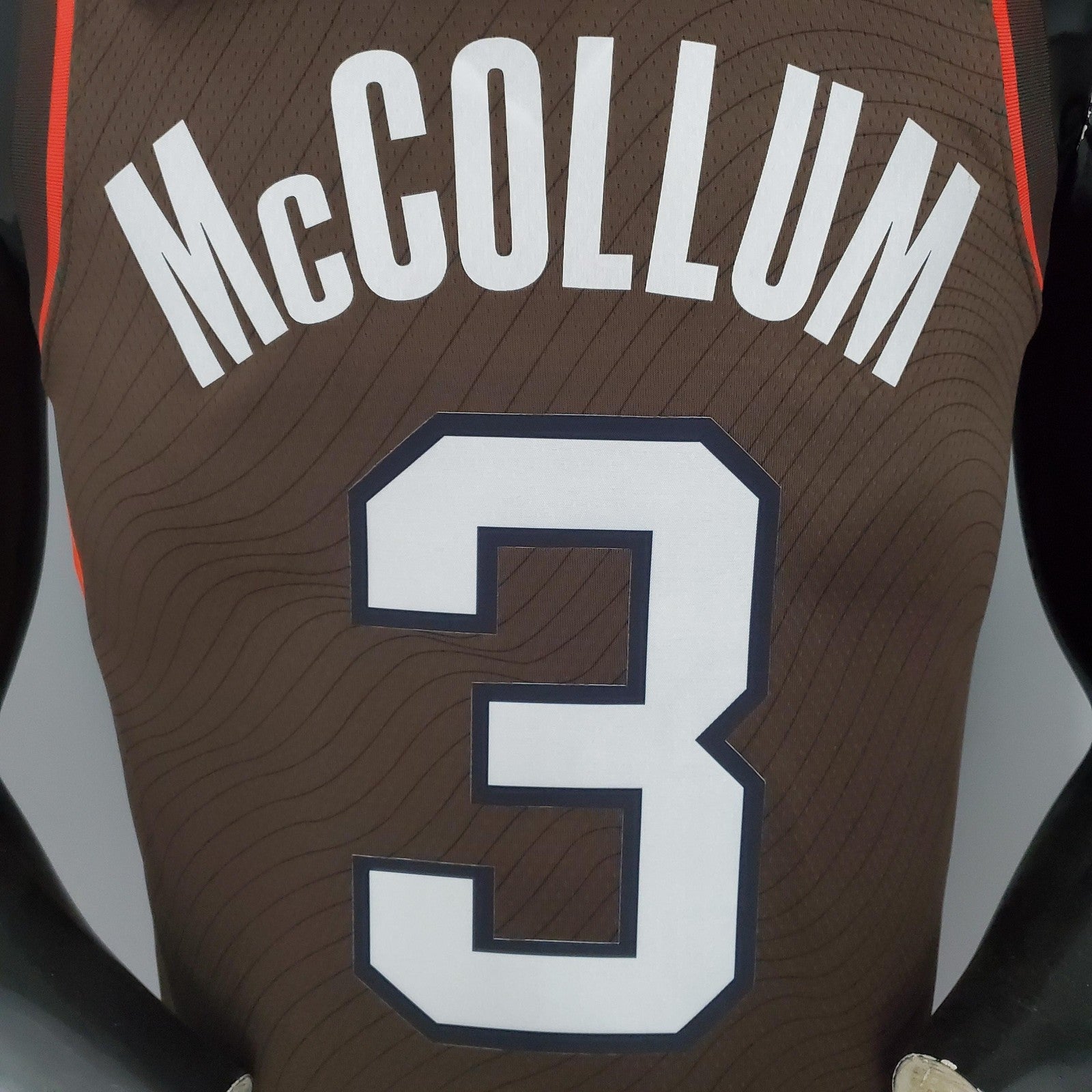 2021 Mccollum#3 Trail Blazers City Edition Brown Nba Jersey