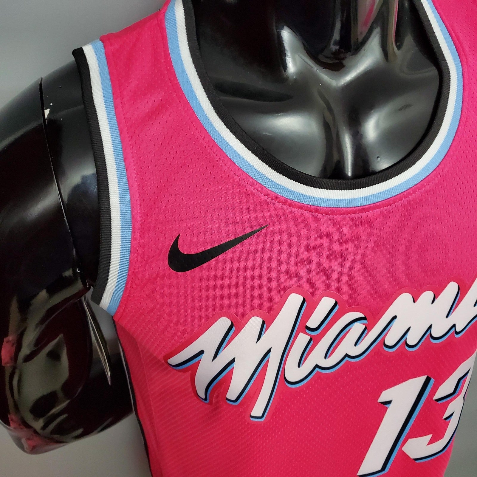 Adebayo#13 Miami Heat V Neck Pink Nba Jersey Nike Connect Recognition
