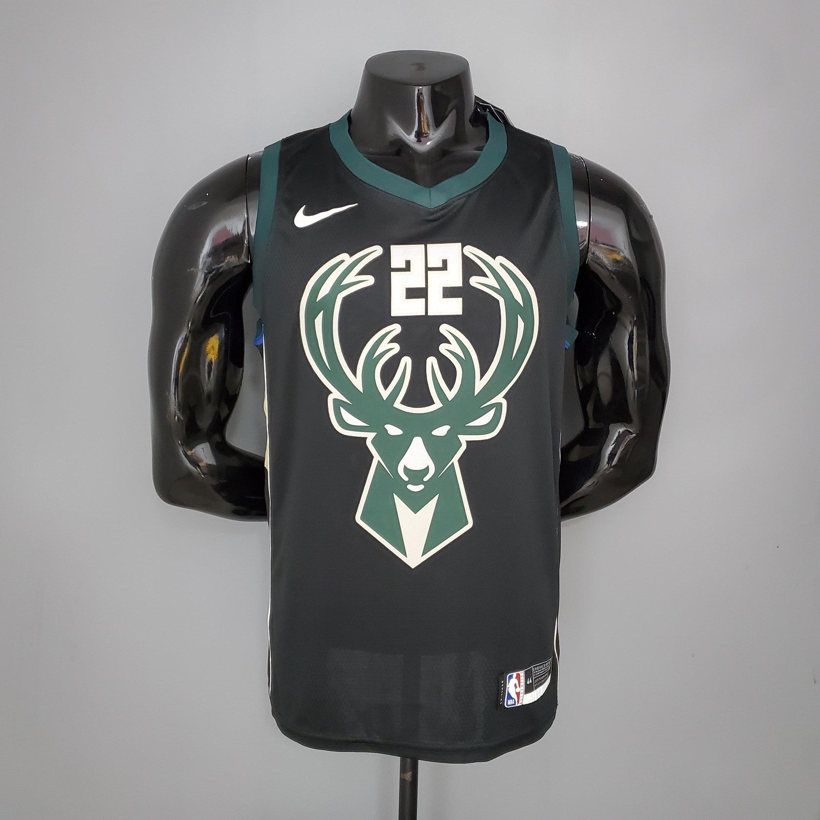 Middleton#22 Bucks Black Nba Jersey
