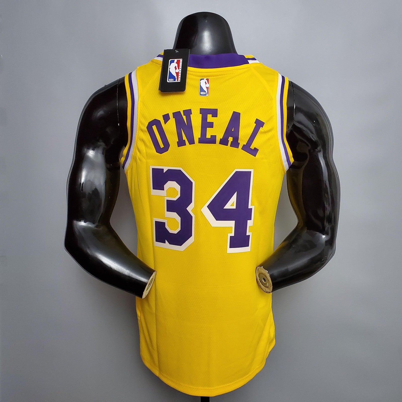 Oneal #34 Lakers Round Neck Yellow Nba Jersey Nike Connect Recognition