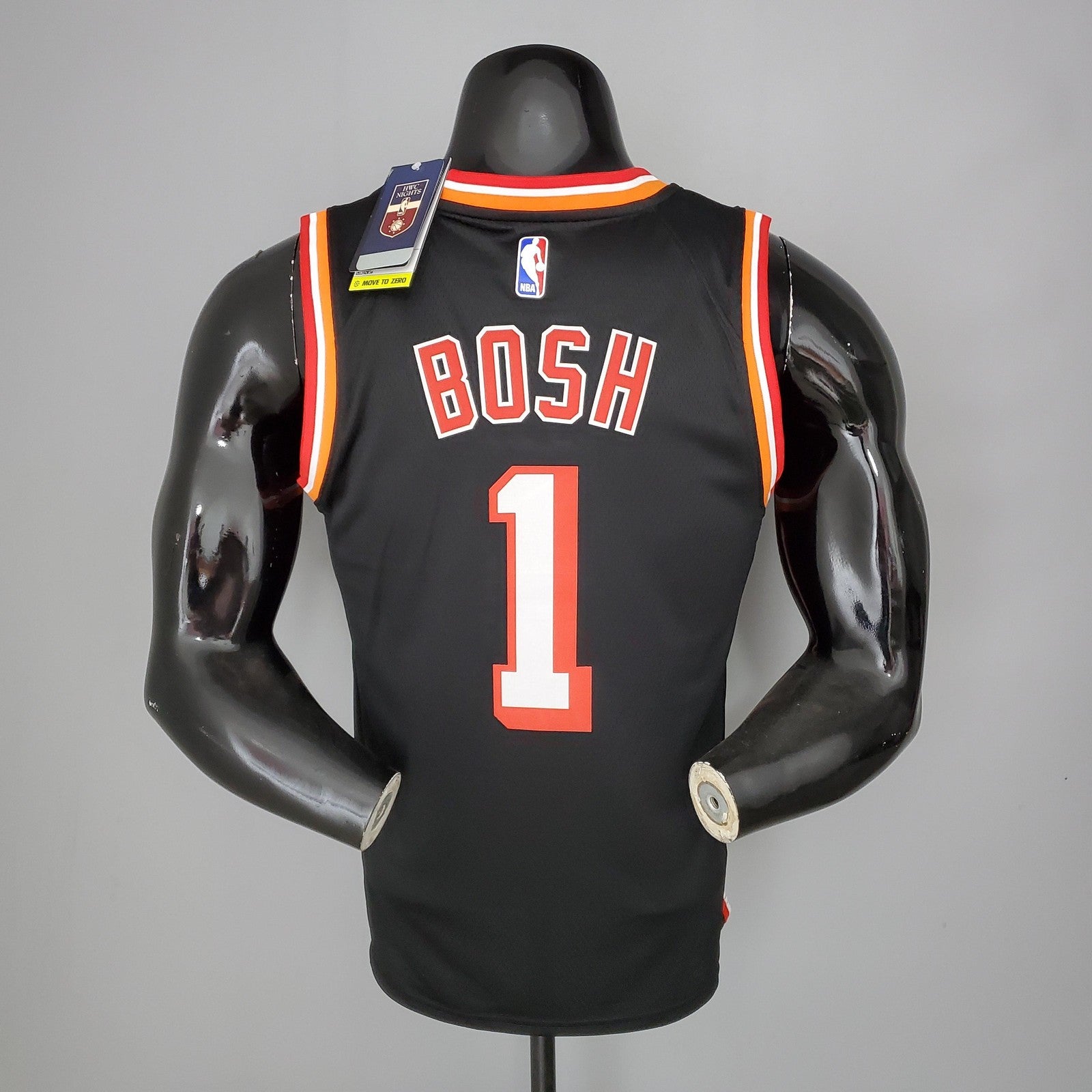 2018 Bosh#1 Heat Retro Night Black Nba Jersey