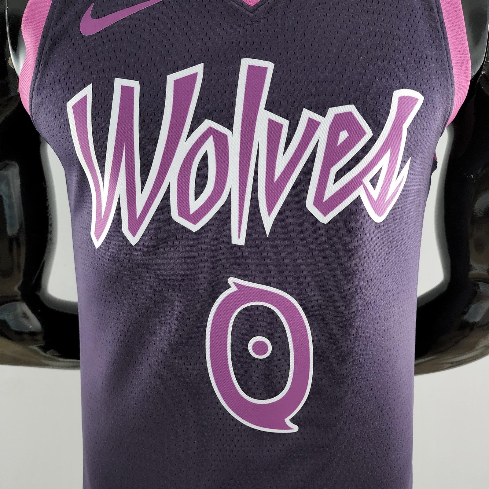 Minnesota Timberwolves Russell#0 Black and Purple Nba Jersey