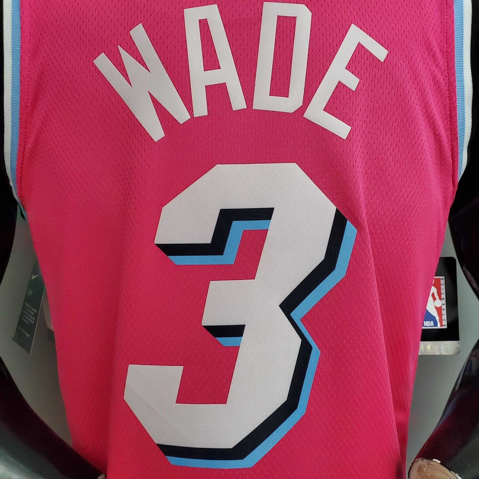 Wade #3 Miami Heat V Neck Pink Nba Jersey Nike Connect Recognition
