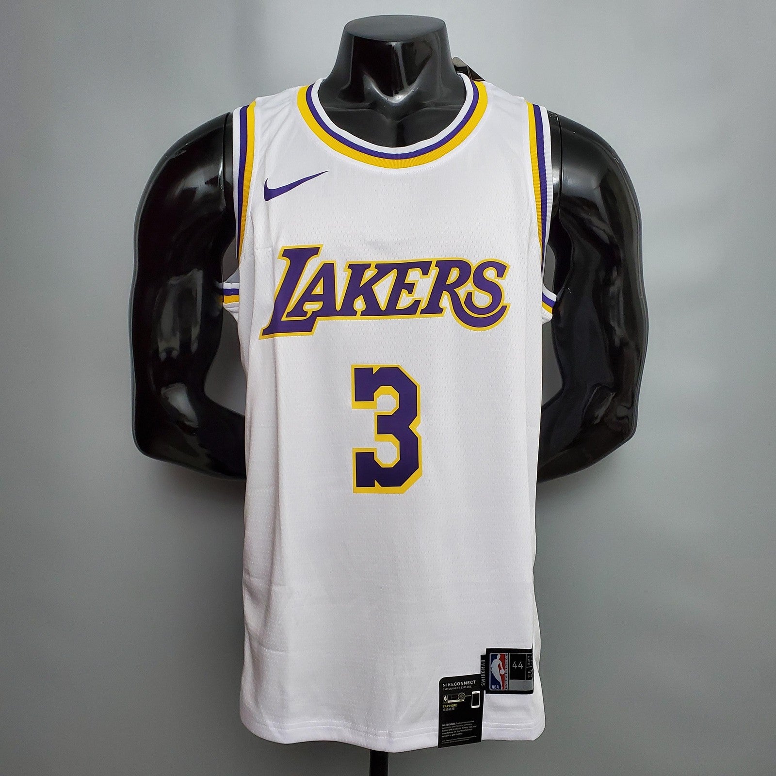 Davis #3 Lakers Round Neck White Nba Jersey Nike Connect Recognition