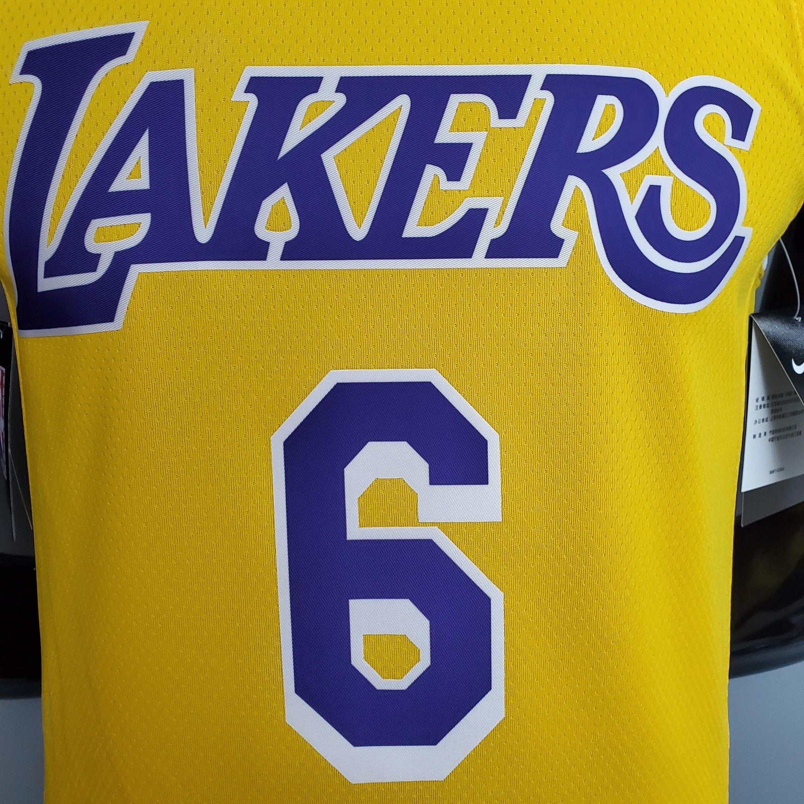 James #6 Lakers Round Neck Yellow Nba Jersey Nike Connect Recognition