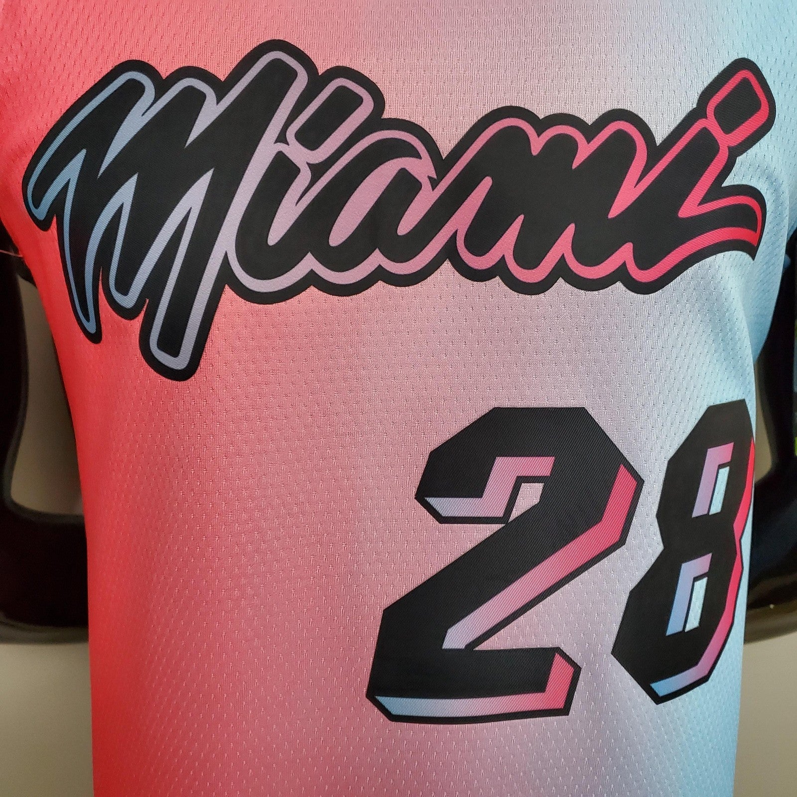 New Miami Heat Iguodala#28 City Edition Pink Blue Gradient Color (support Customization) 2