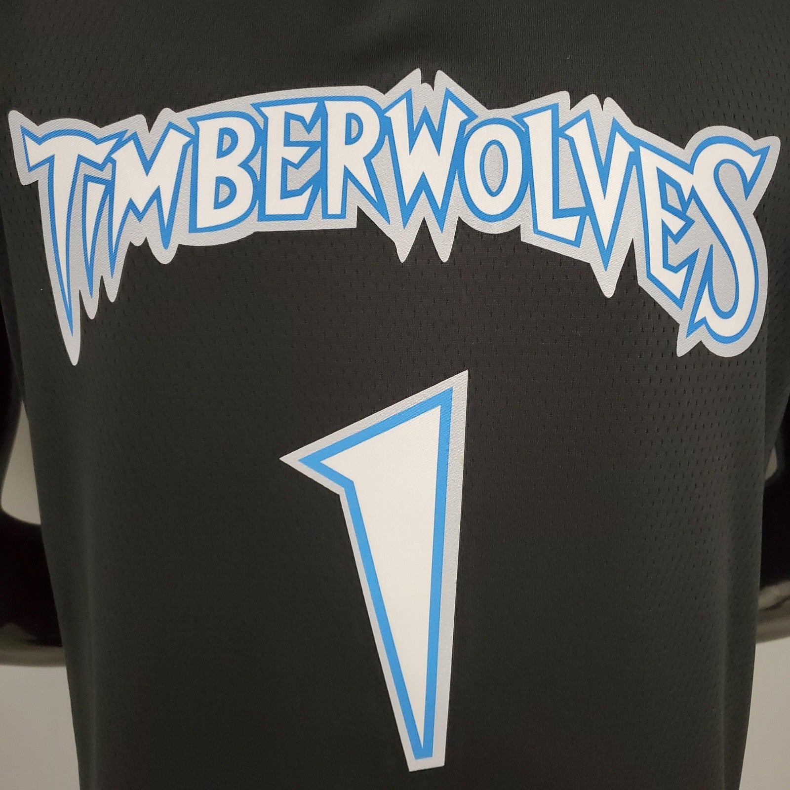 Edwards#1 2018 Retro Timberwolves Black Nba Jersey
