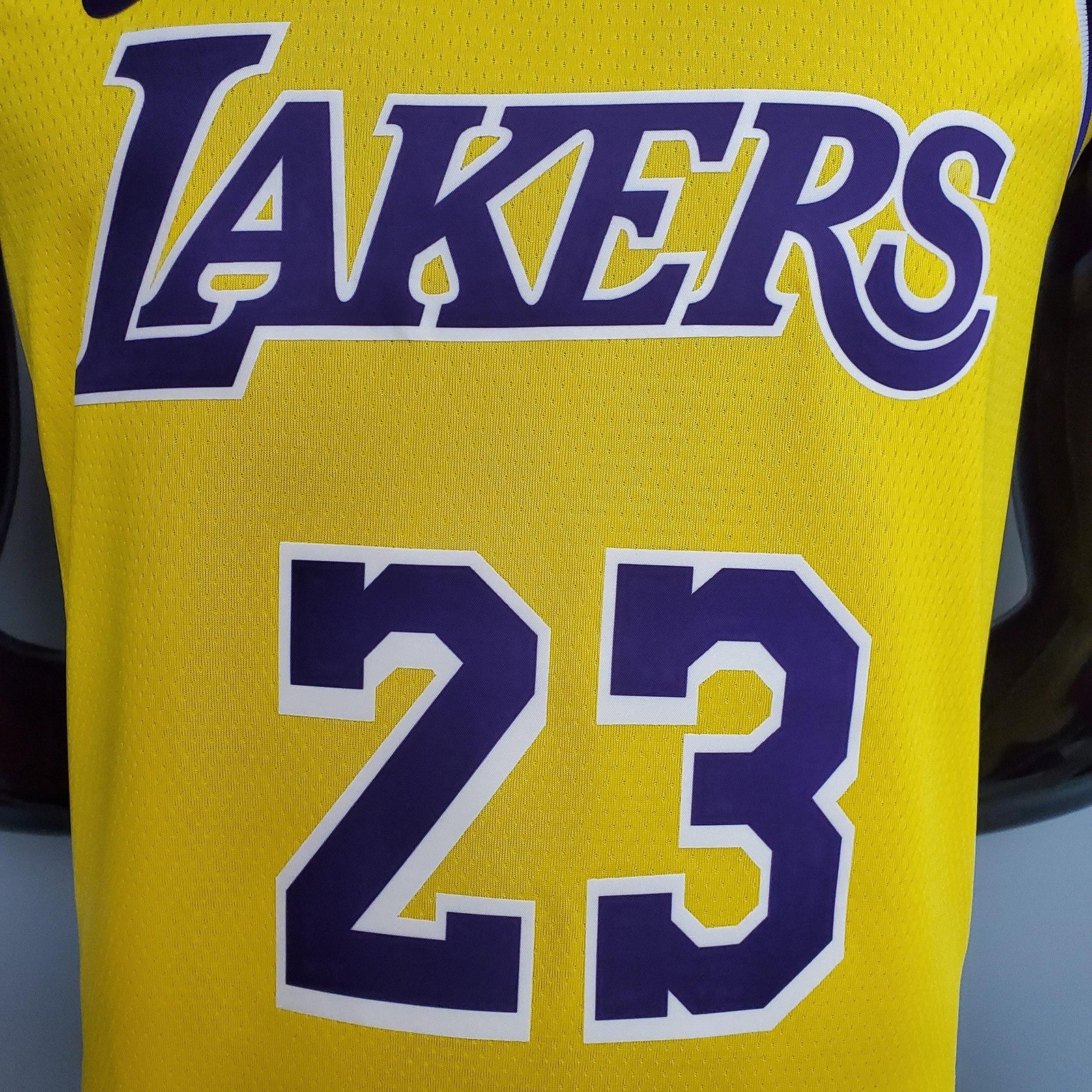 New James #23 Lakers Round Neck Yellow Nba Jersey