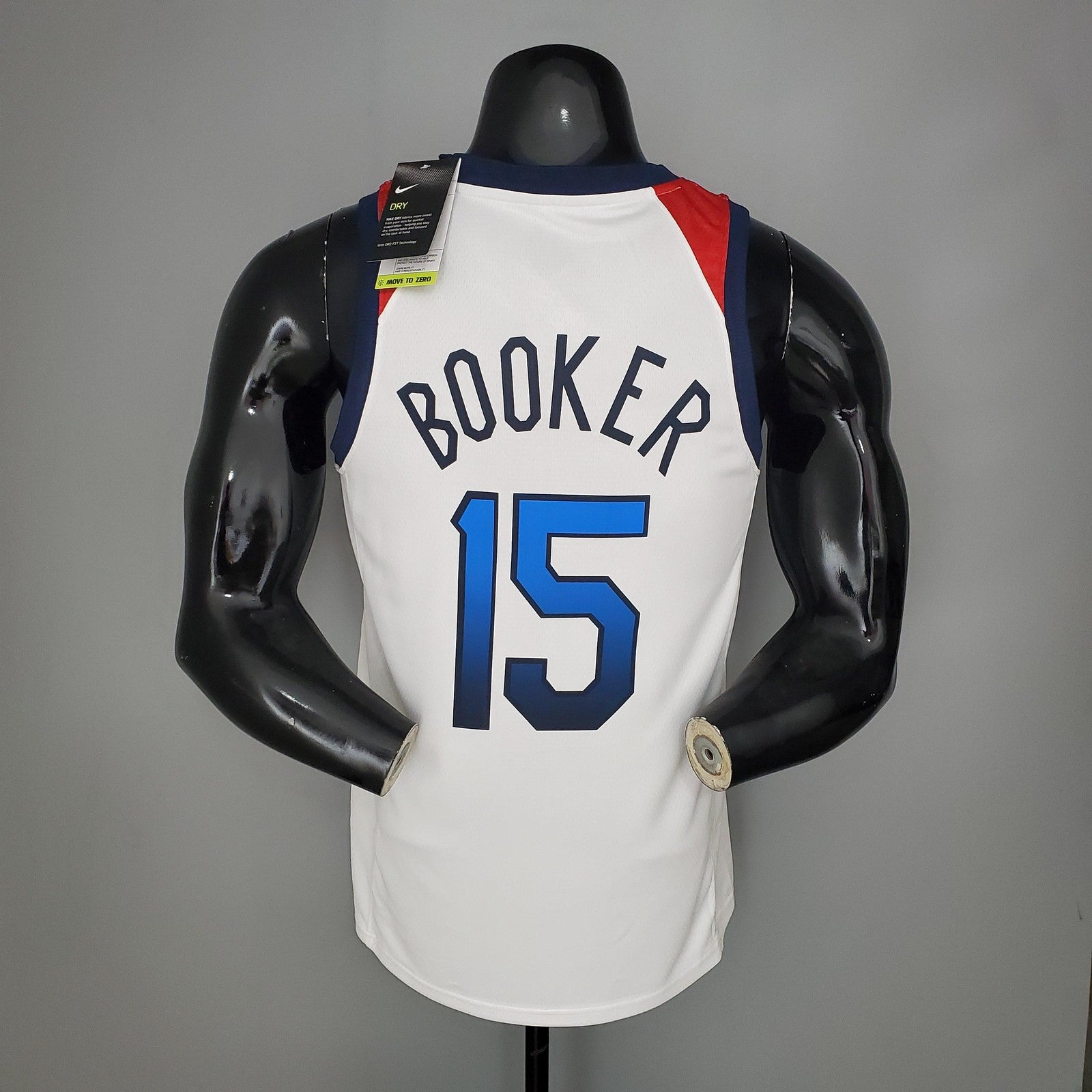 2021 Olympics Booker#15 Usa Team Usa White Red Nba Jersey