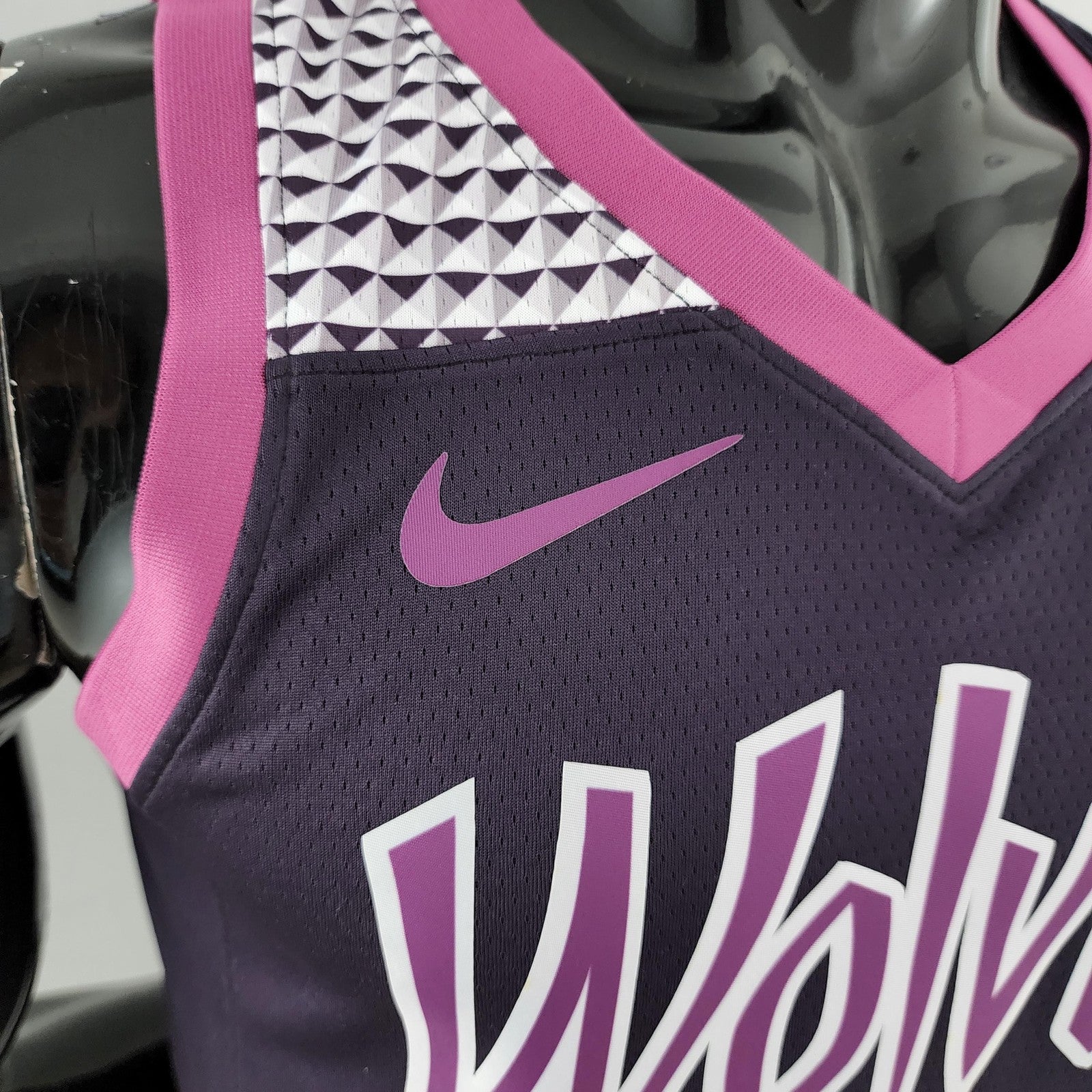 Minnesota Timberwolves Russell#0 Black and Purple Nba Jersey