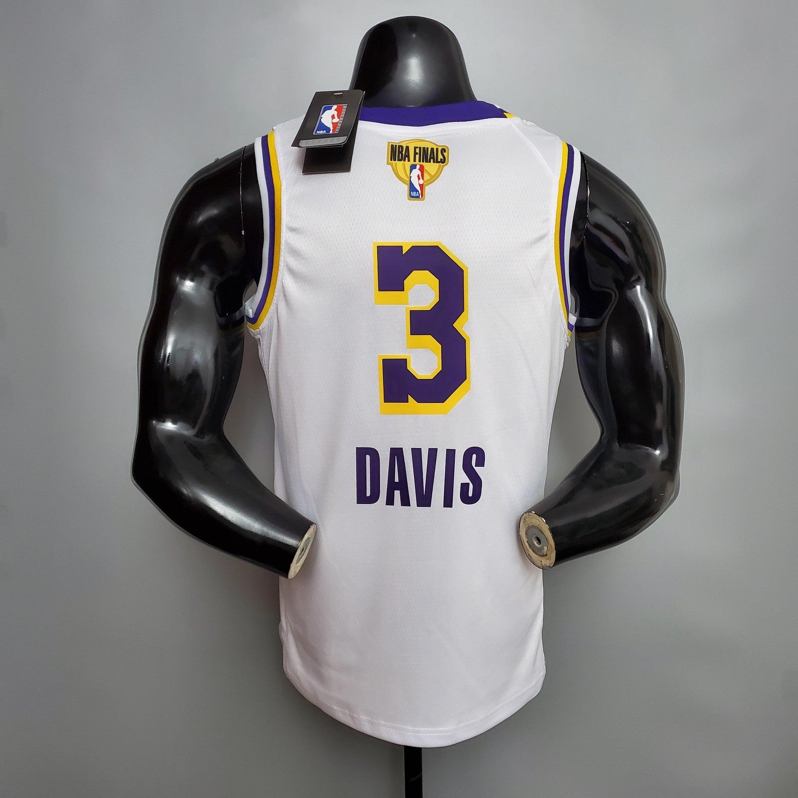 New Davis #3 Lakers Round Neck White Nba Jersey Nike Connect Recognition