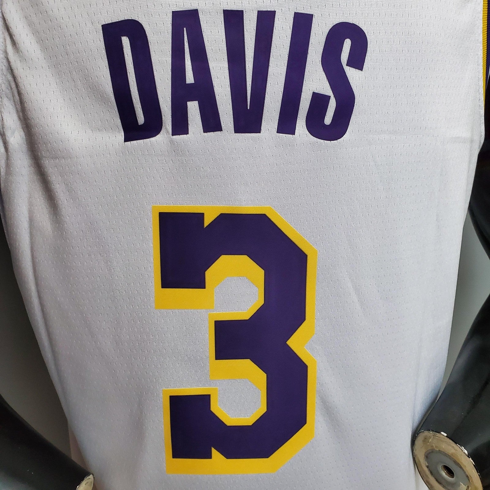 Davis #3 Lakers Round Neck White Nba Jersey Nike Connect Recognition