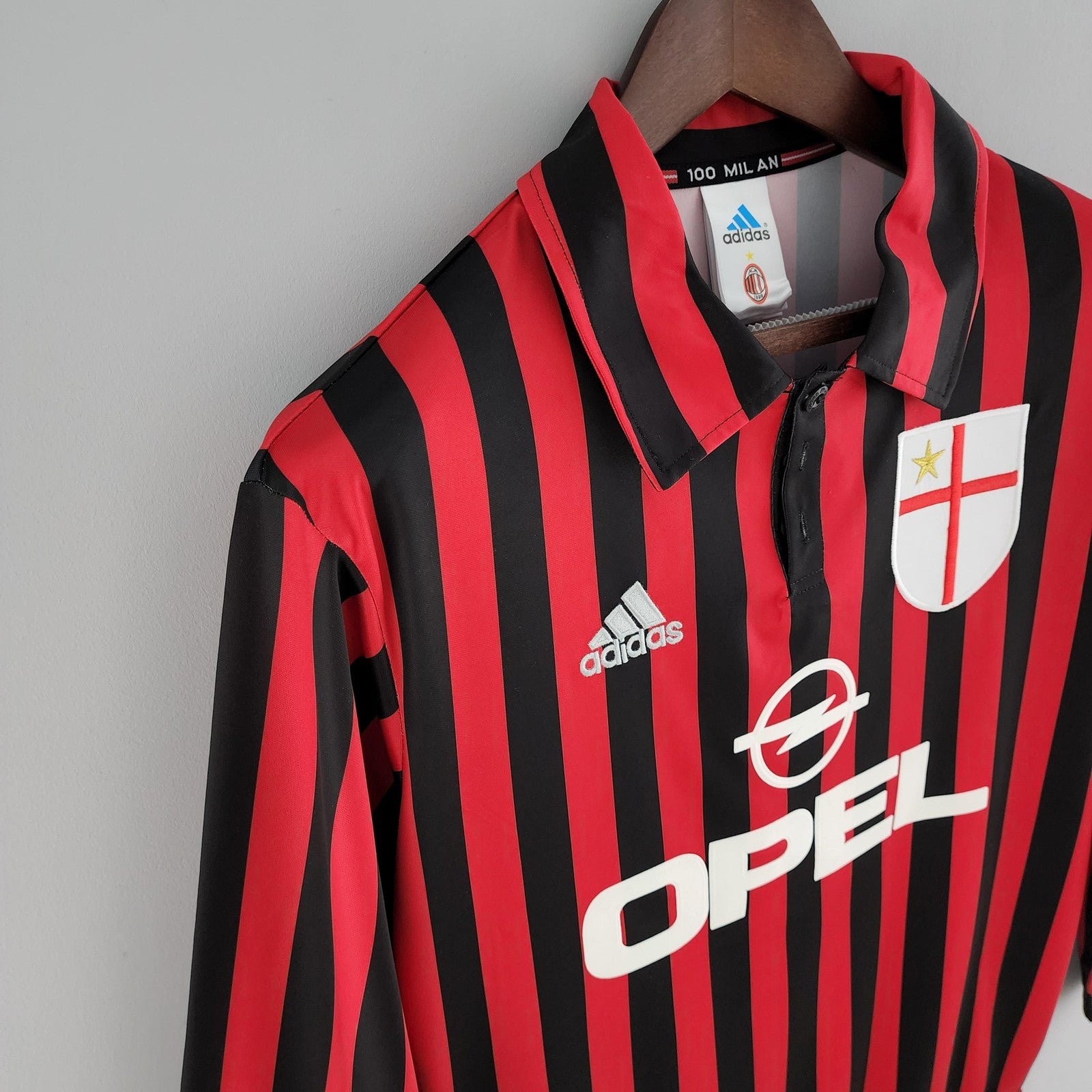 Retro Long Sleeve Ac Milan Home