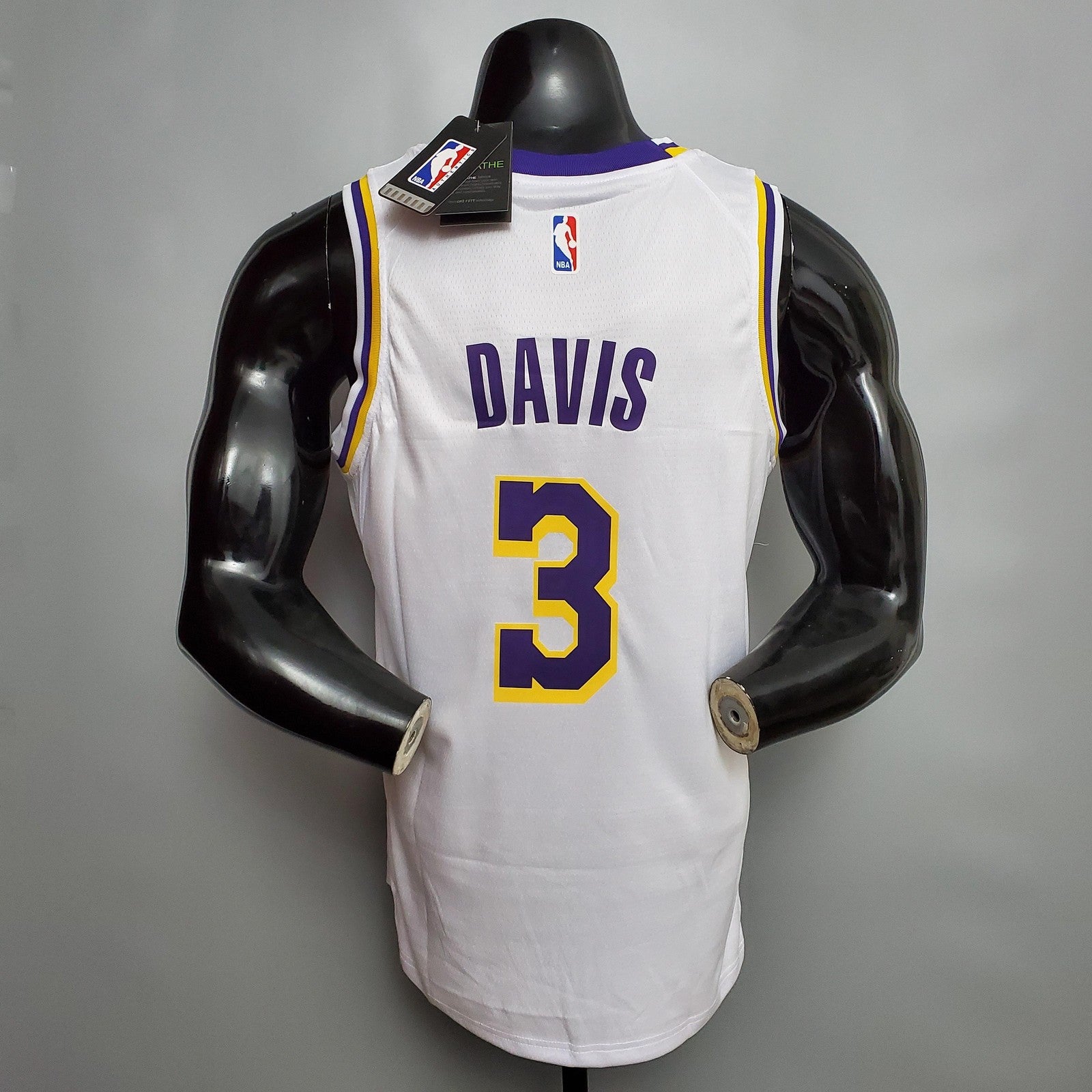 Davis #3 Lakers Round Neck White Nba Jersey Nike Connect Recognition