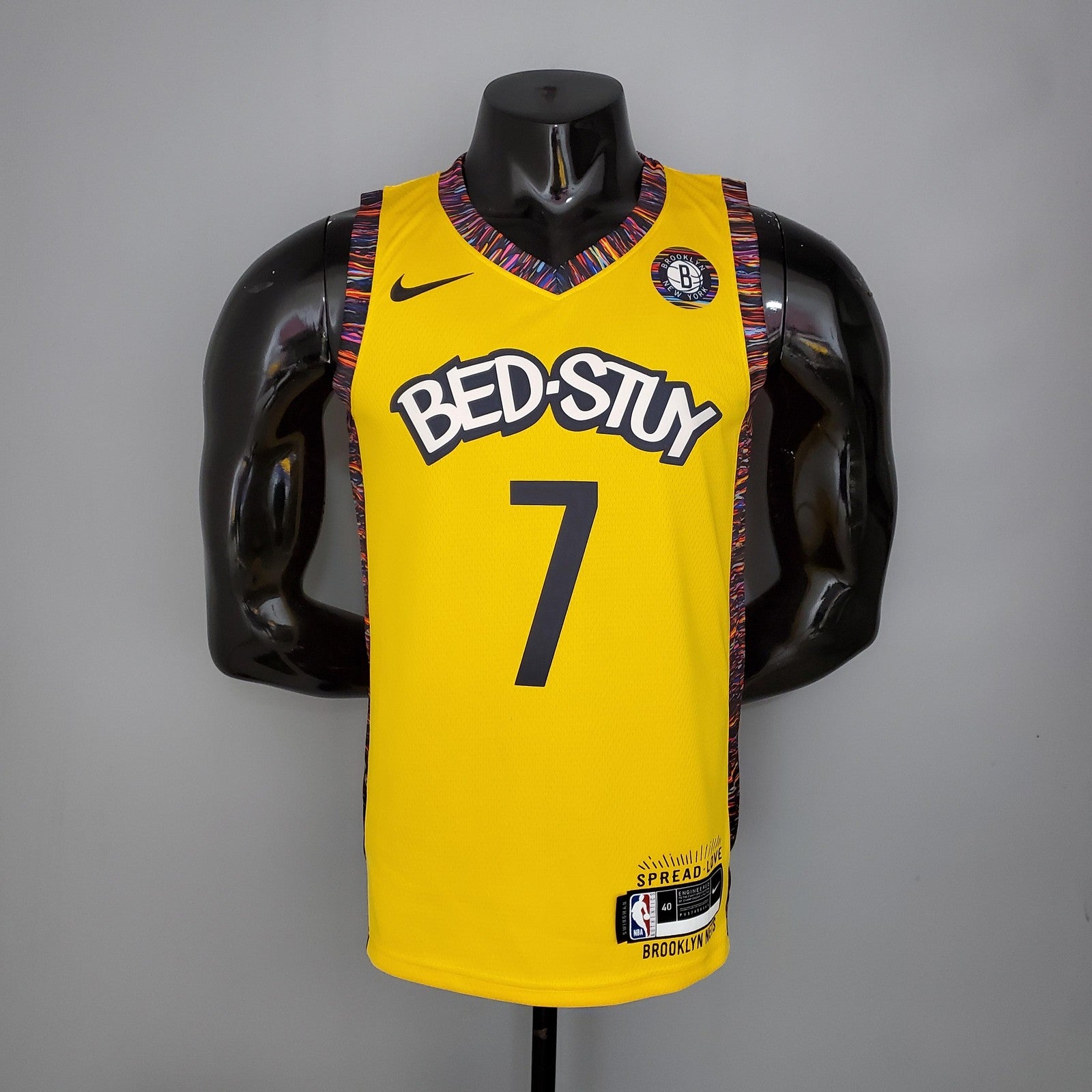 Durant #7 Brooklyn Nets Commemorative Edition Yellow Nba Jersey