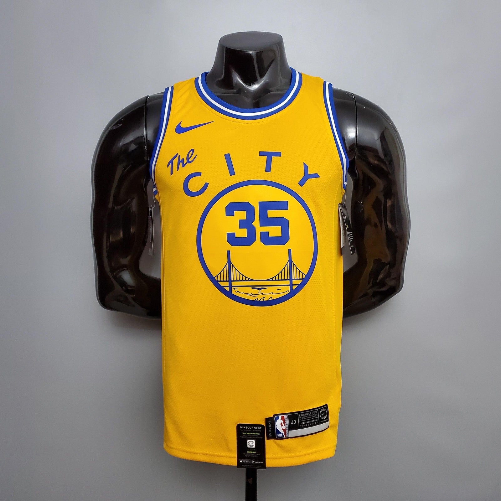 Tram Version Durant#35 Golden State Warriors Yellow Nba Jersey