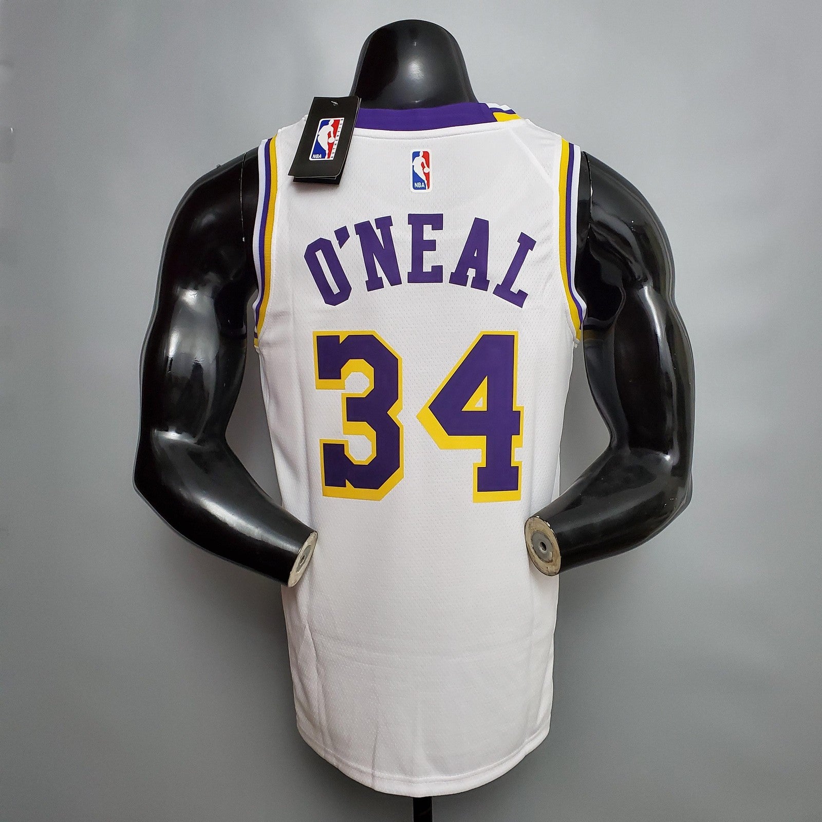 Oneal #34 Lakers Round Neck White Nba Jersey Nike Connect Recognition